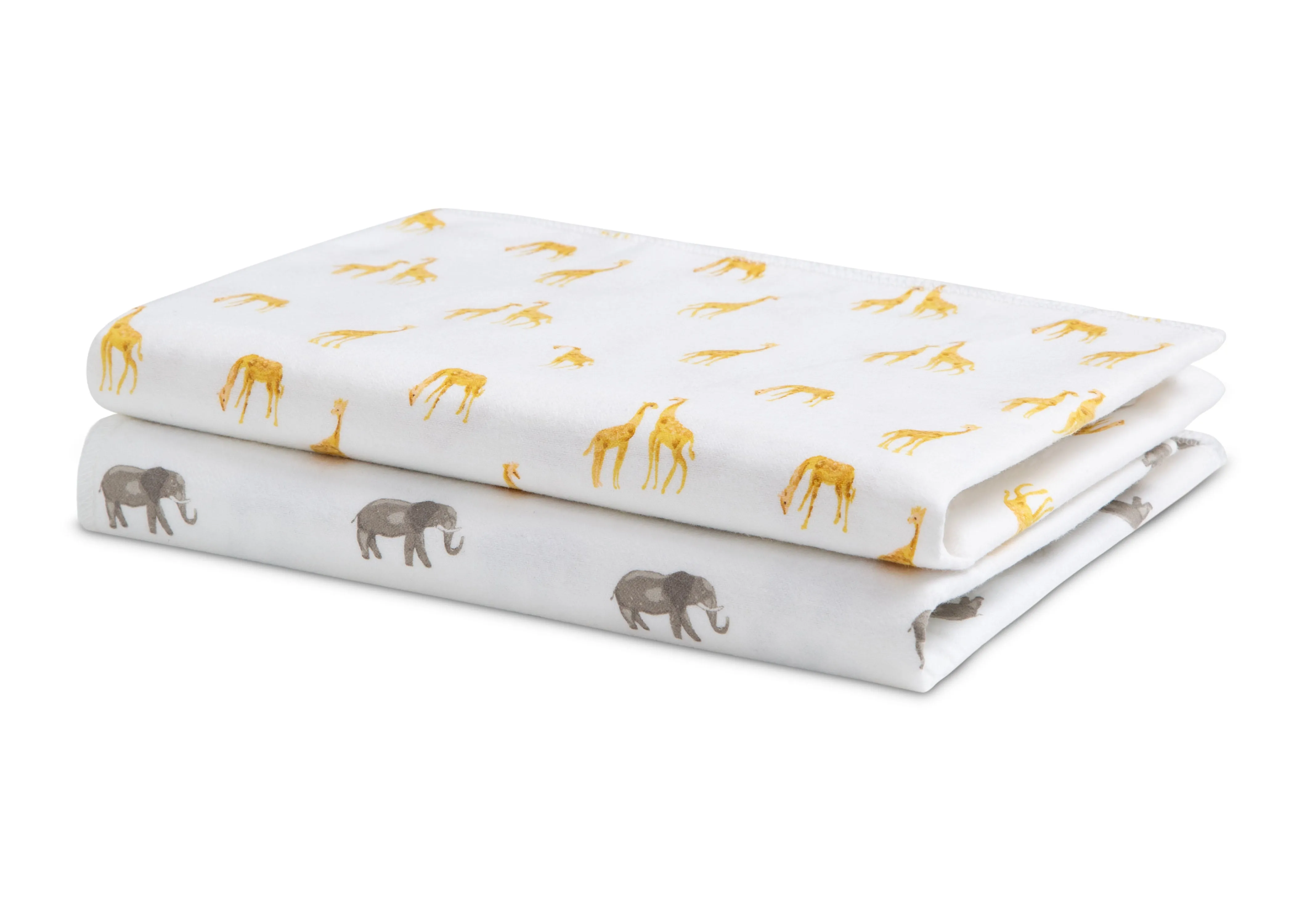 100% Cotton Flannel Baby Receiving Blankets - 2 Pack