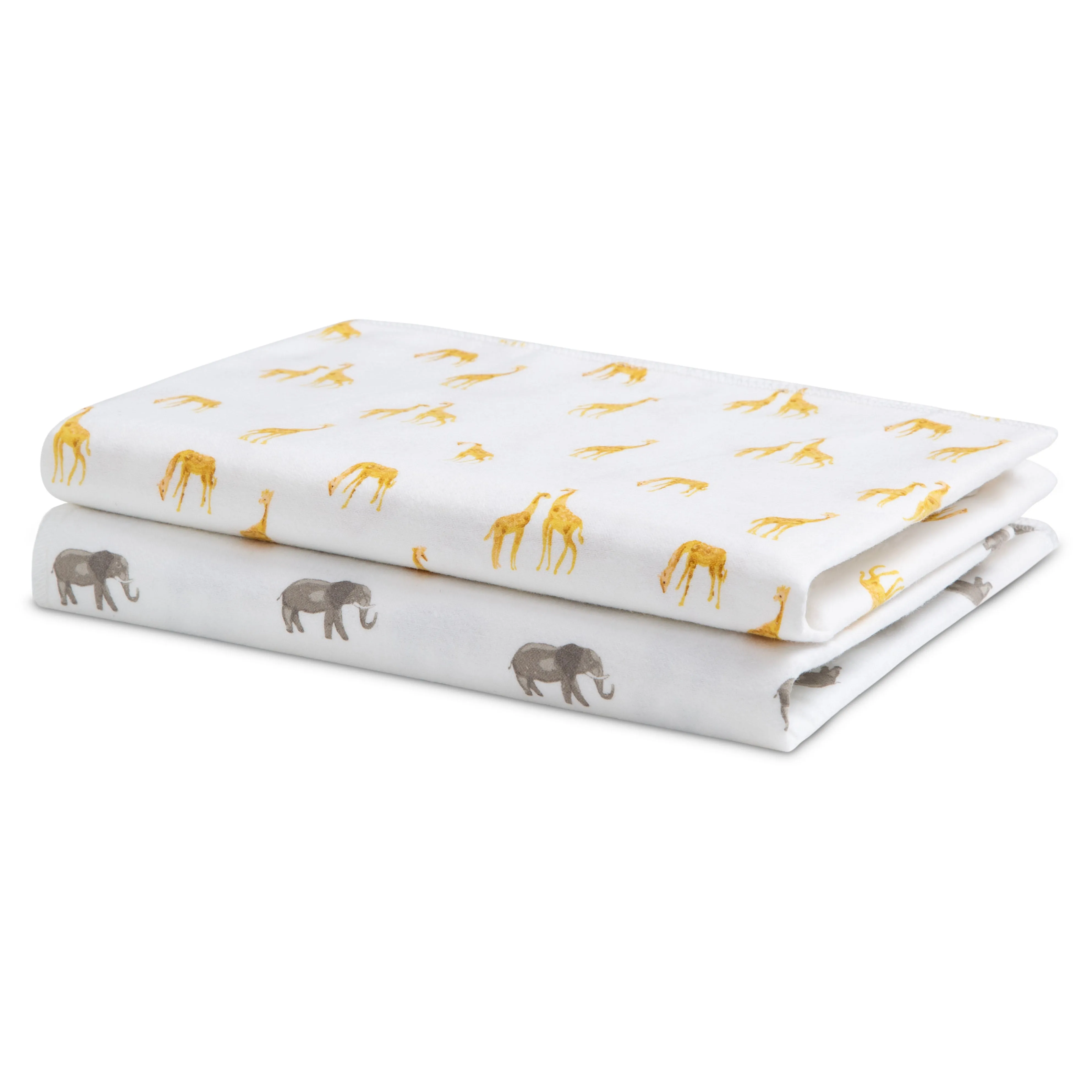 100% Cotton Flannel Baby Receiving Blankets - 2 Pack