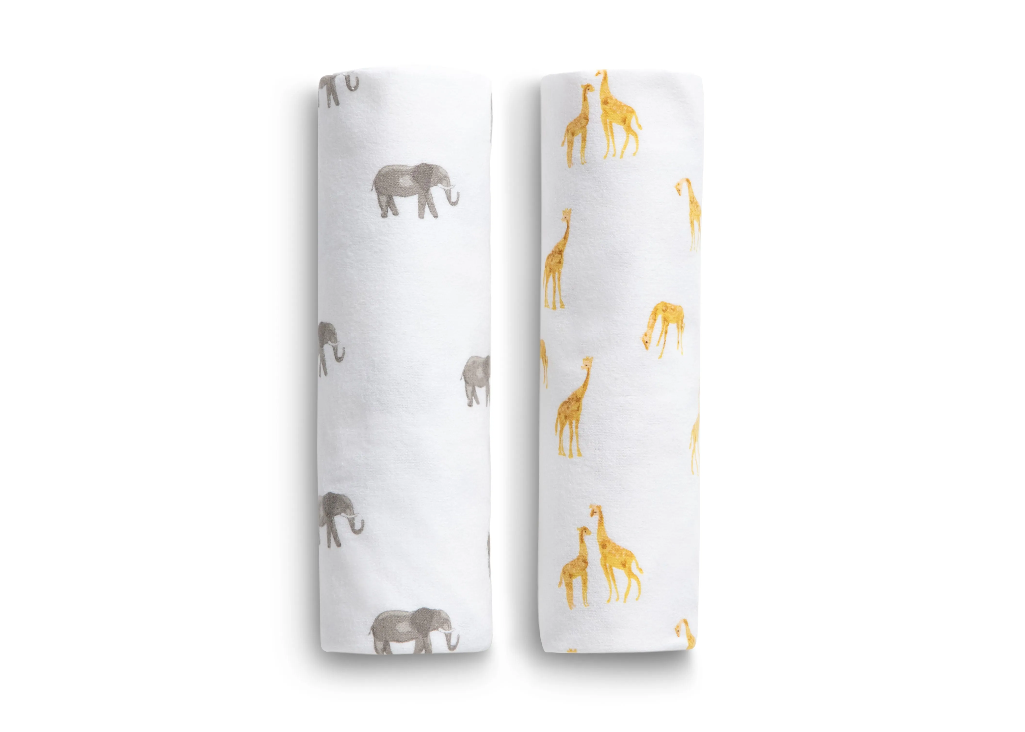 100% Cotton Flannel Baby Receiving Blankets - 2 Pack