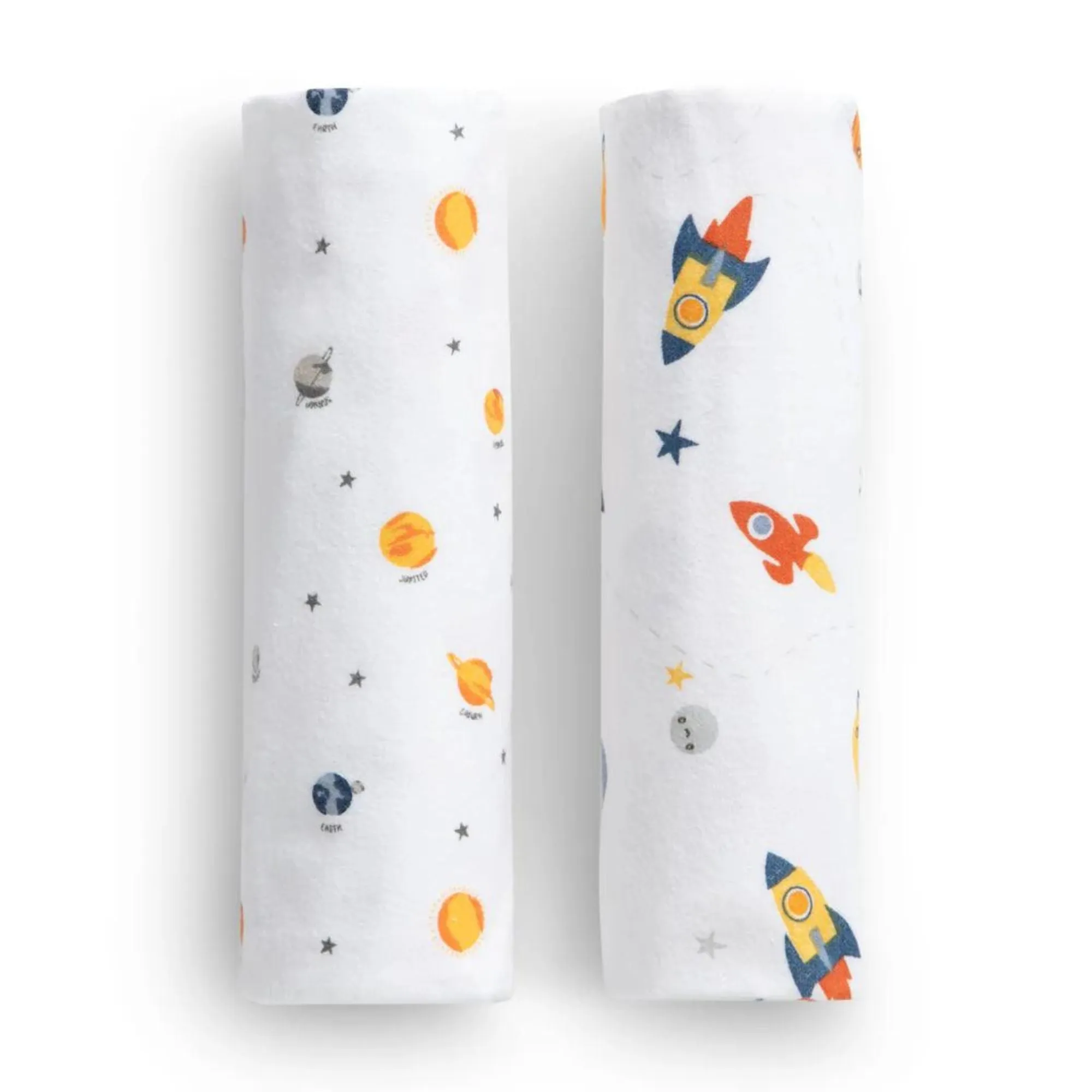 100% Cotton Flannel Baby Receiving Blankets - 2 Pack