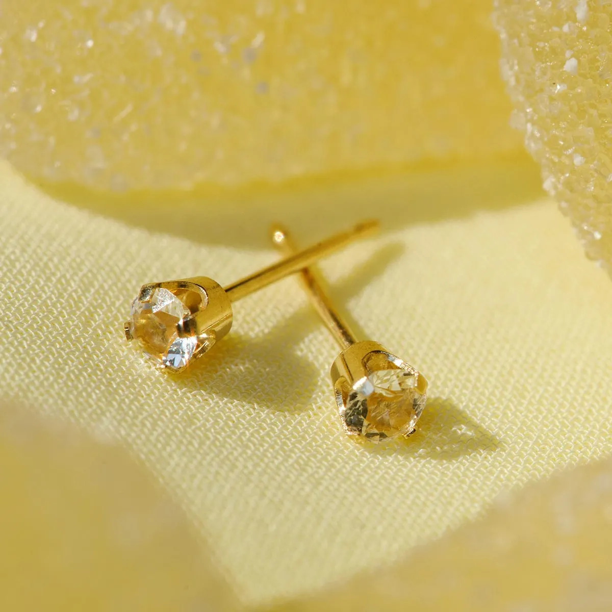 14k Gold Earrings April Birthstone