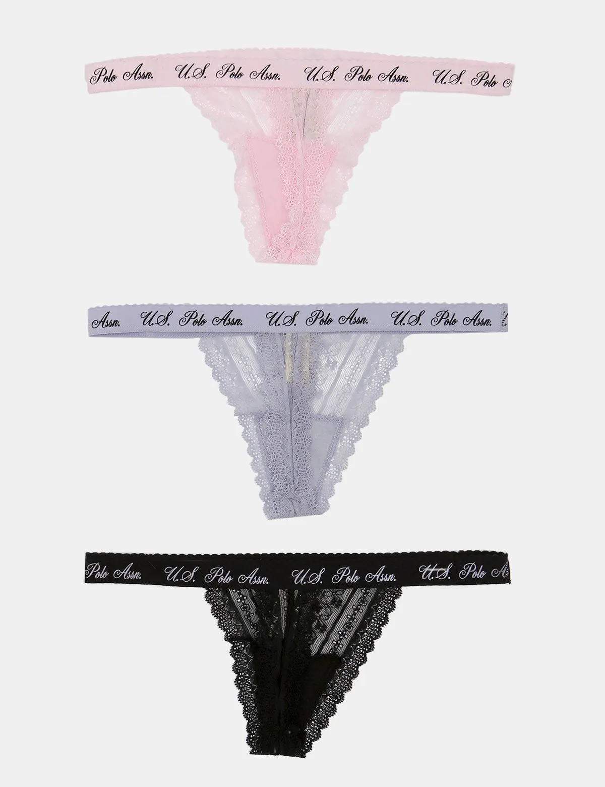 3 Pack Lace Thong