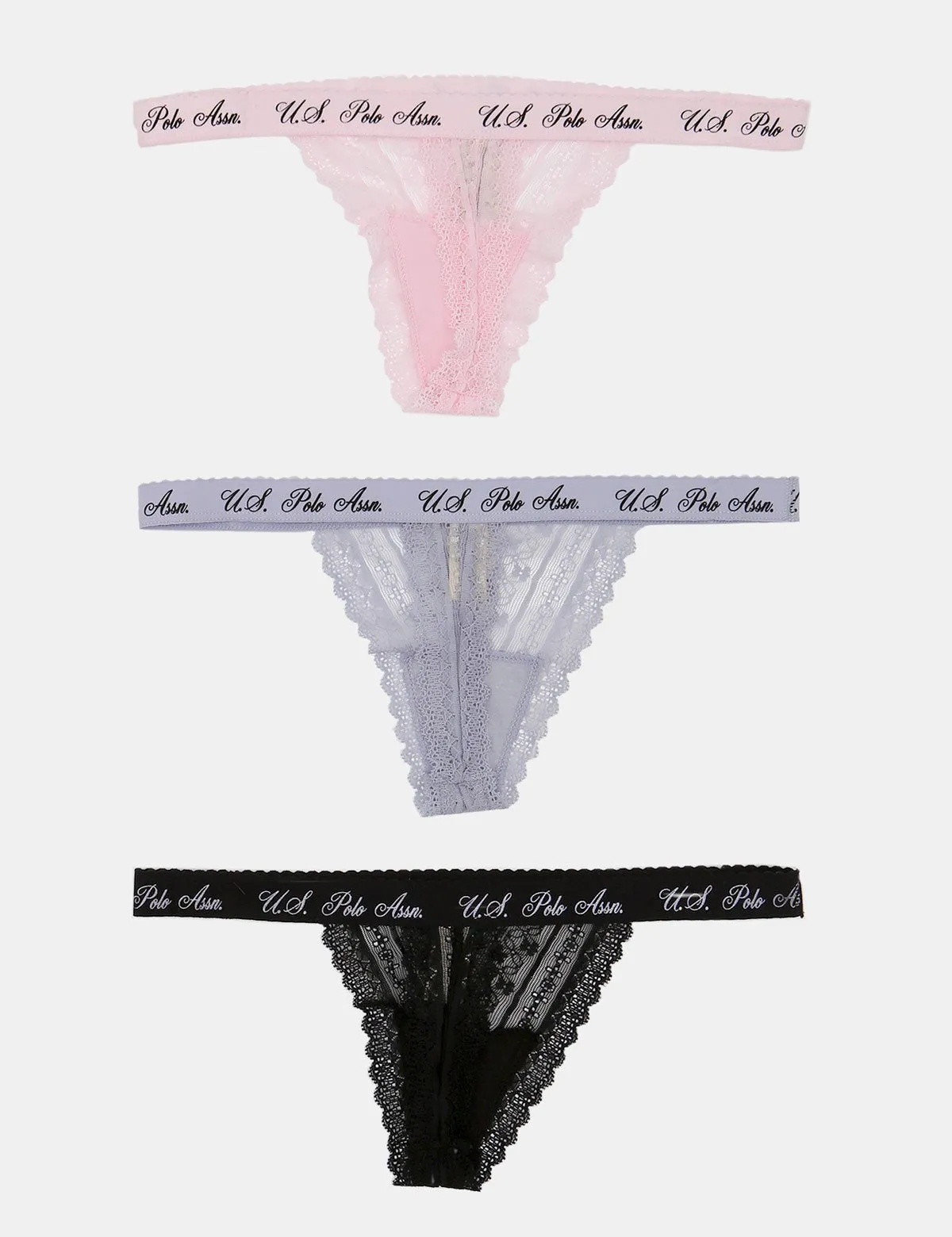 3 Pack Lace Thong