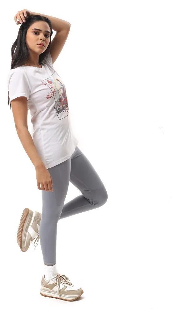 57596 Harley Quinn Crew Neck Slip On T-Shirt - White