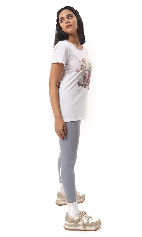 57596 Harley Quinn Crew Neck Slip On T-Shirt - White