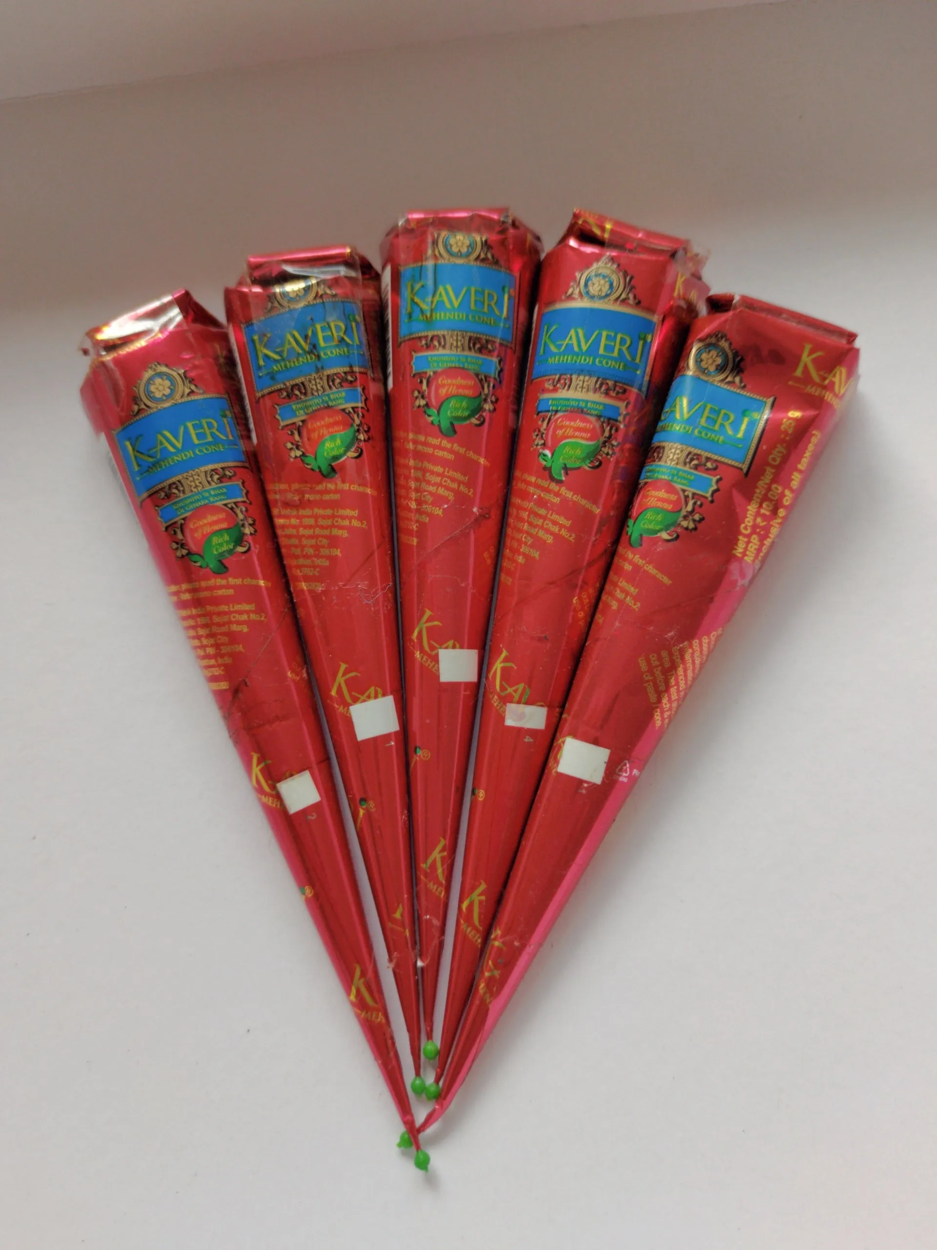 6 Kaveri Natural Brown Henna Cones