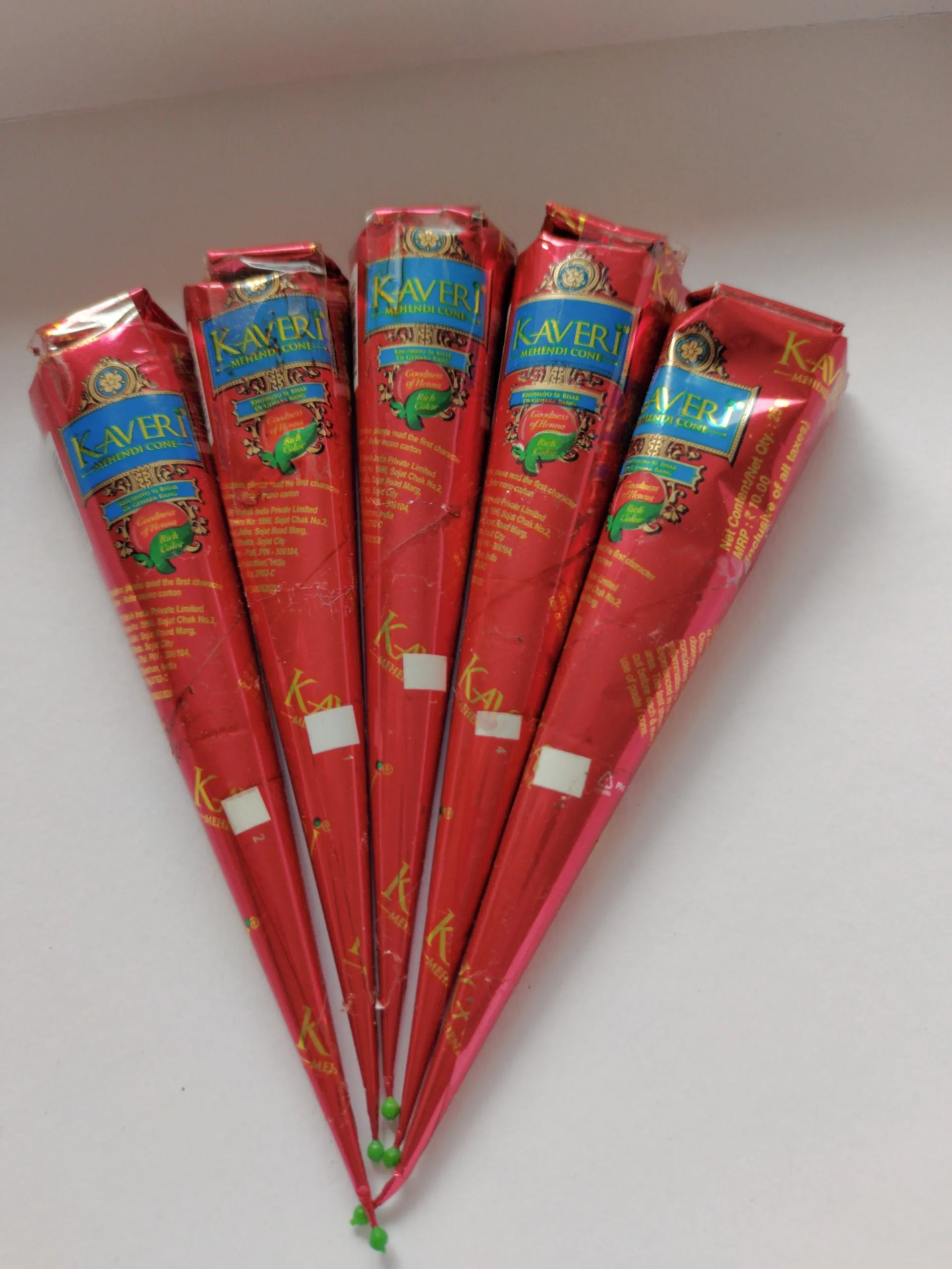 6 Kaveri Natural Brown Henna Cones