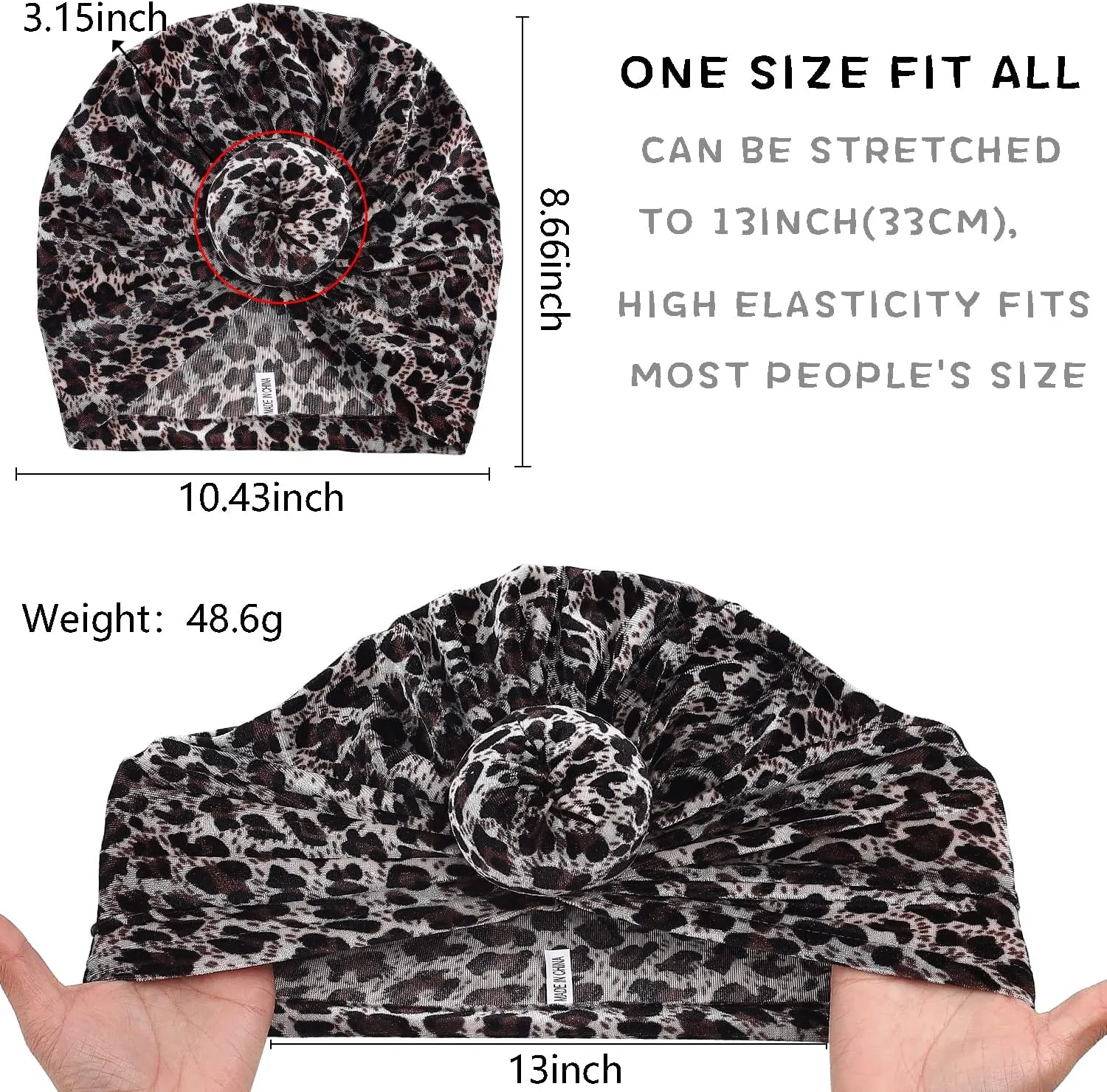 6 Pieces Women Turban Hat Head Wraps for Women Twist Knot Pre-Tied Bonnet Turbans for Women
