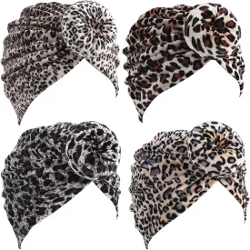 6 Pieces Women Turban Hat Head Wraps for Women Twist Knot Pre-Tied Bonnet Turbans for Women