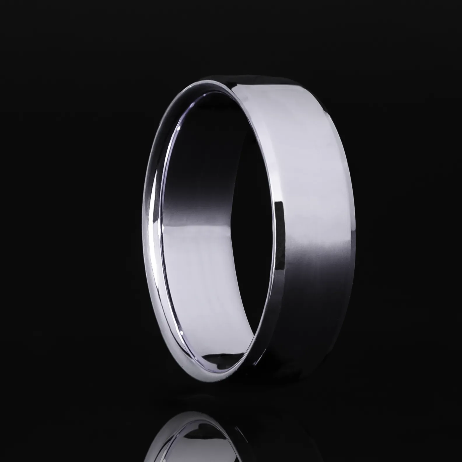 7mm Beveled Platinum Ring
