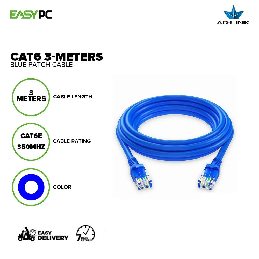 Ad-Link 10-Meters,1.5-Meters, 3-Meters and 5-Meters Cat6 Patch C