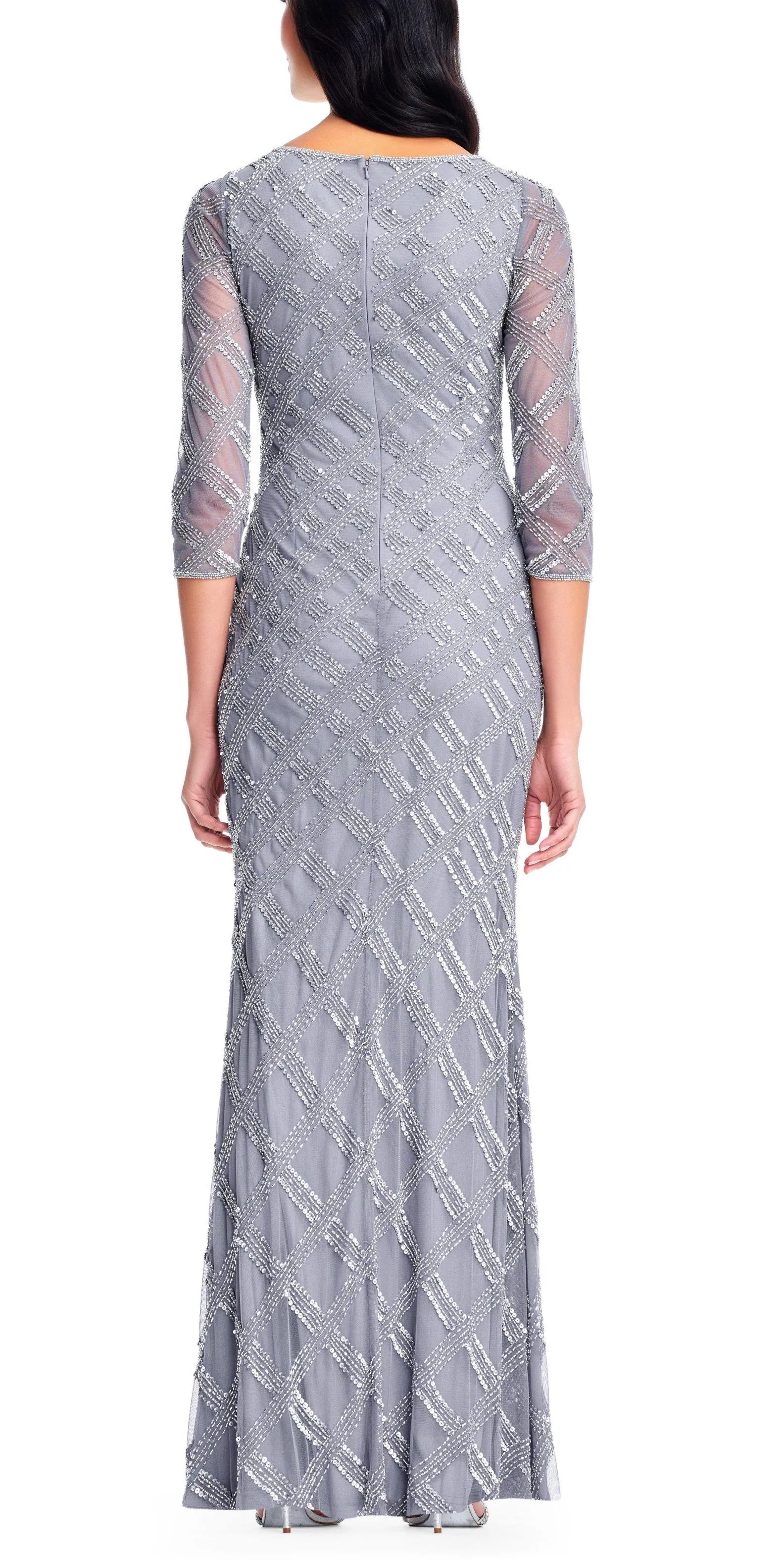 Adrianna Papell AP1E202919 Long Formal Mesh Dress