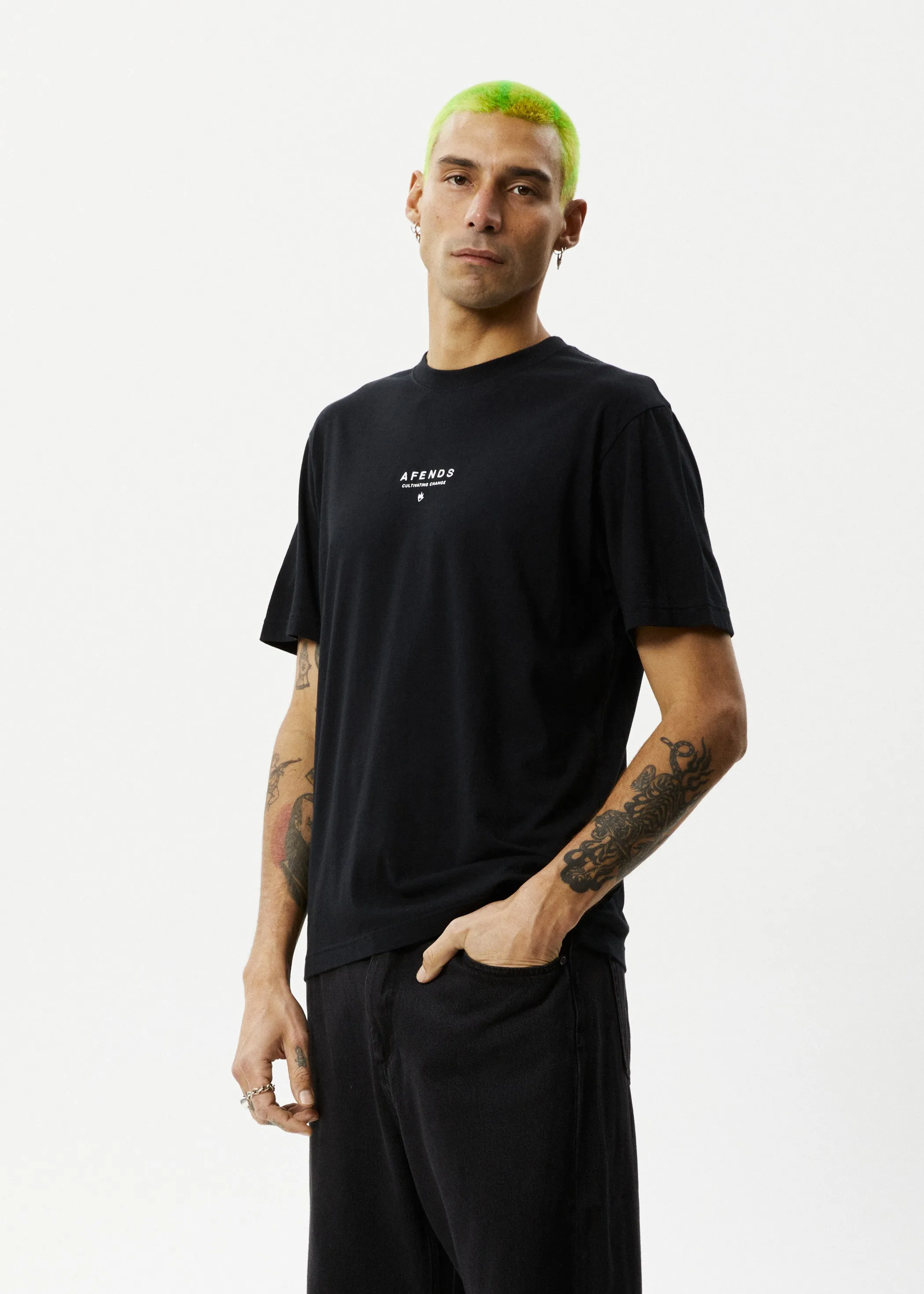 AFENDS Mens Space - Retro Fit Tee - Black
