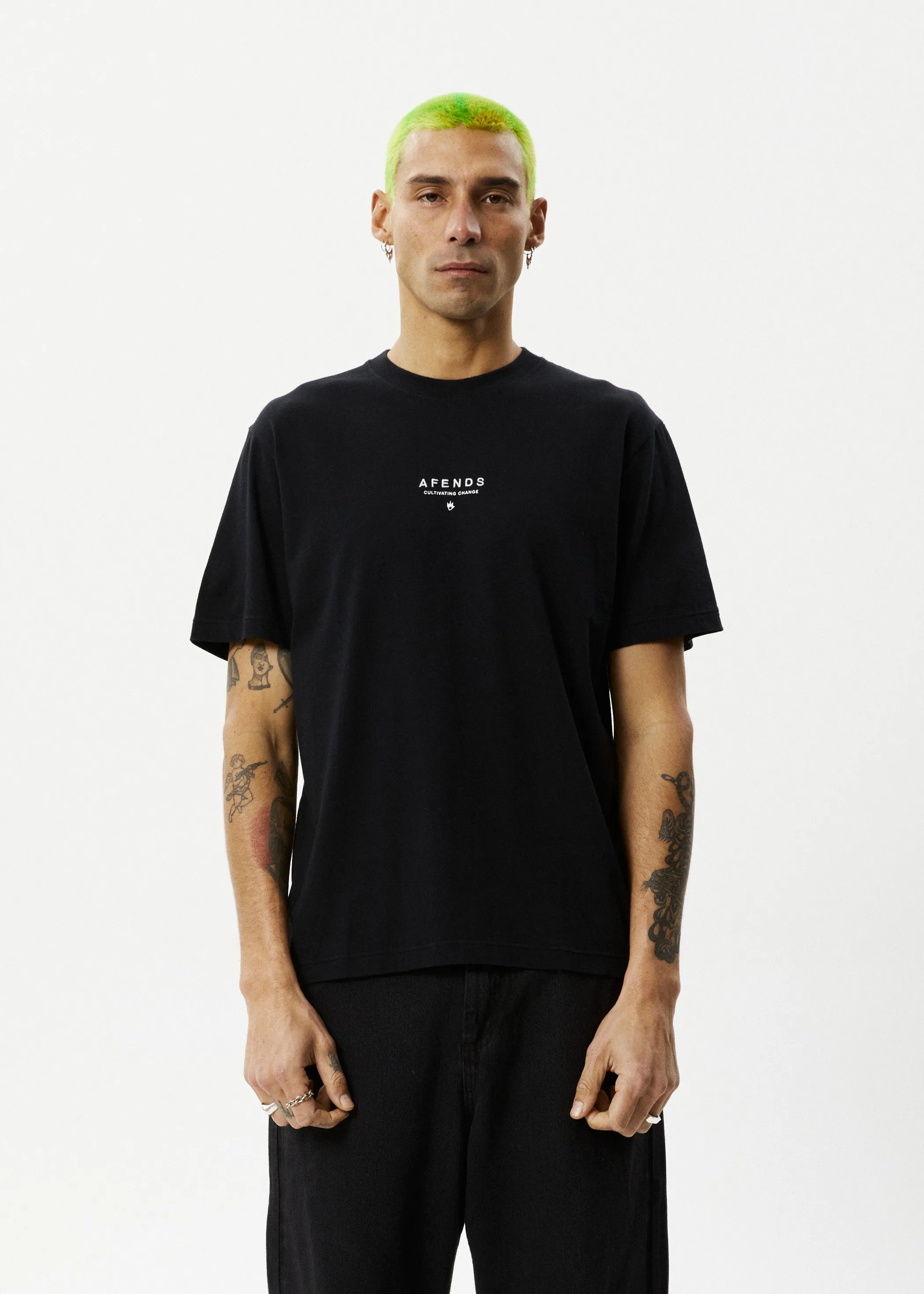 AFENDS Mens Space - Retro Fit Tee - Black