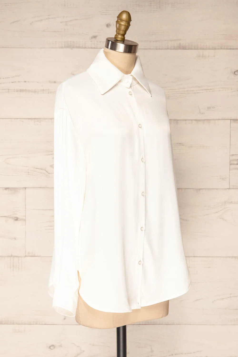 Aheart | Give Me Your Heart Button-Up Satin Shirt