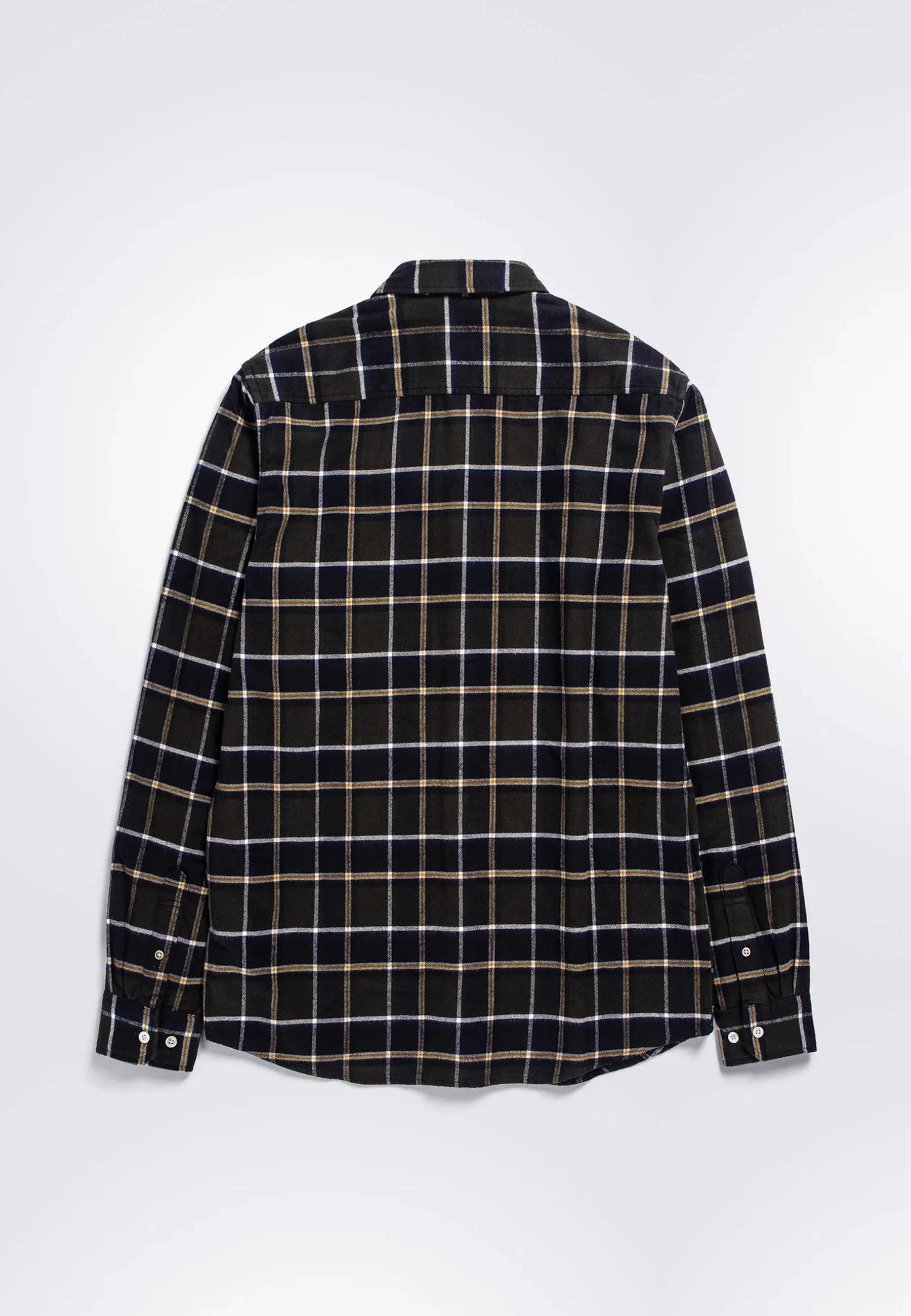 Anton Organic Flannel Check Shirt - Beech Green