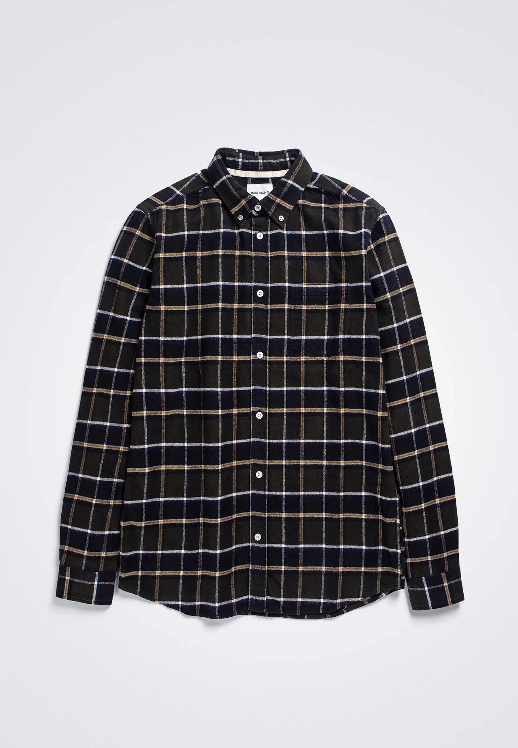 Anton Organic Flannel Check Shirt - Beech Green