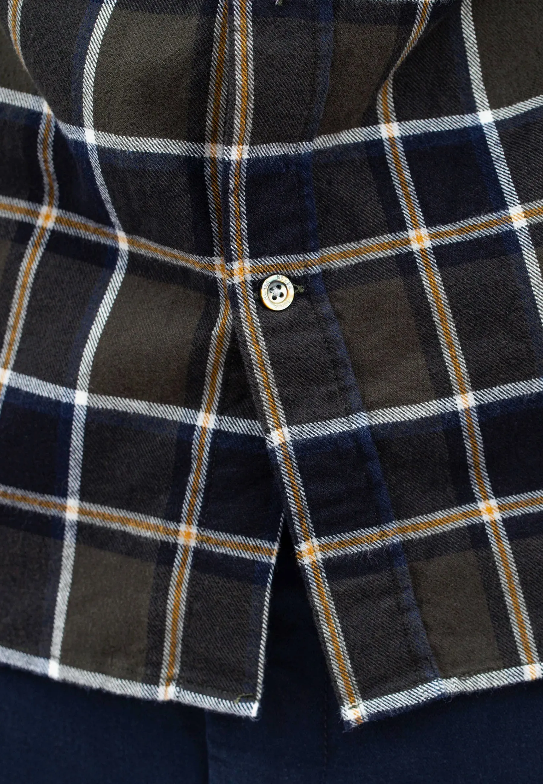 Anton Organic Flannel Check Shirt - Beech Green