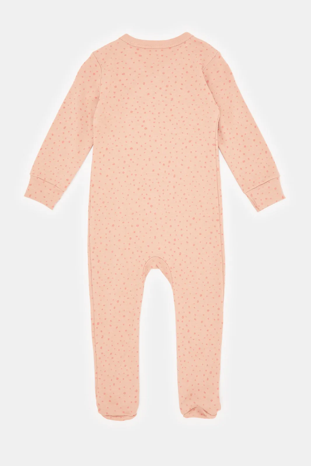 Baby Apricot Printed Sleepsuit