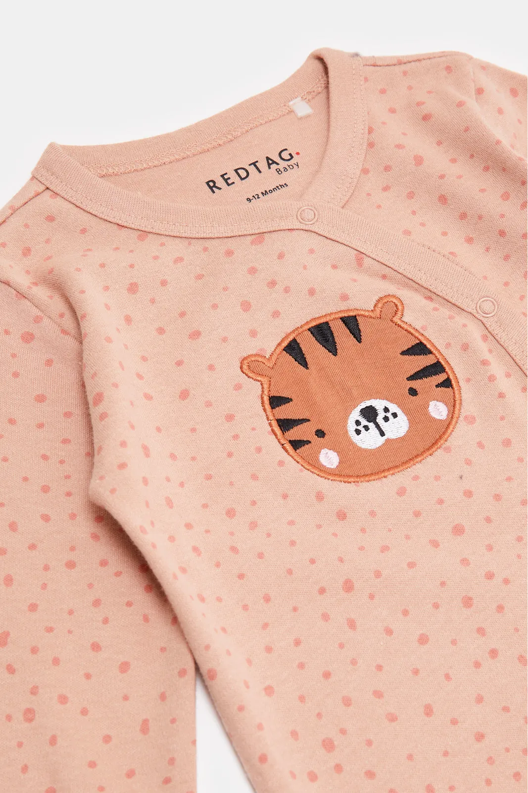Baby Apricot Printed Sleepsuit