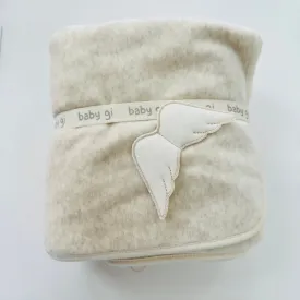 Baby Gi Beige Angel Wings Velour Cot Blanket