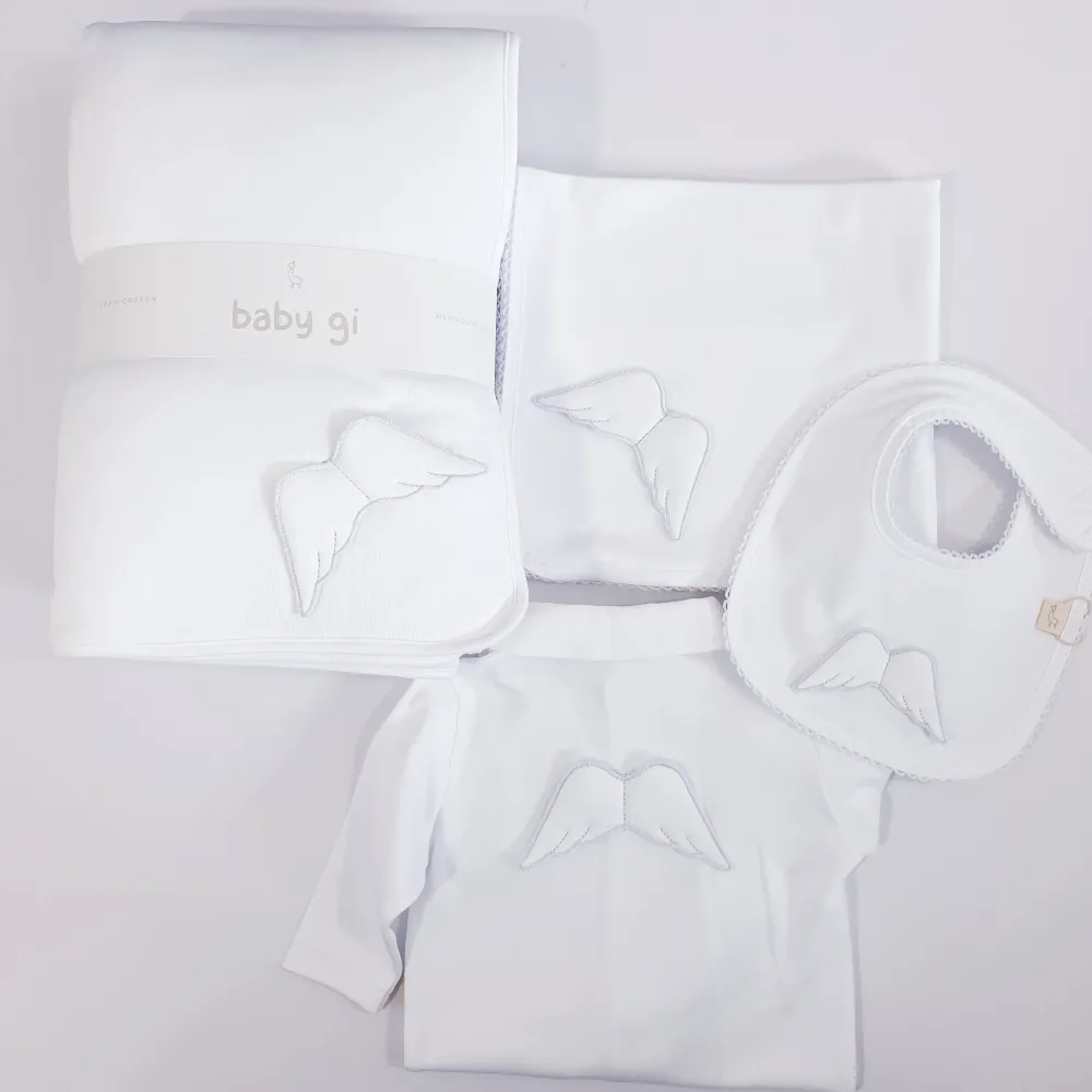 Baby Gi White Angel Velour Sleepsuit
