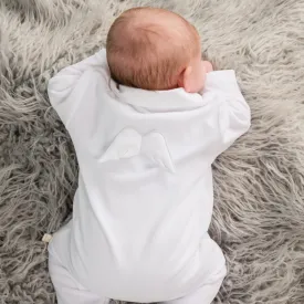 Baby Gi White Angel Velour Sleepsuit