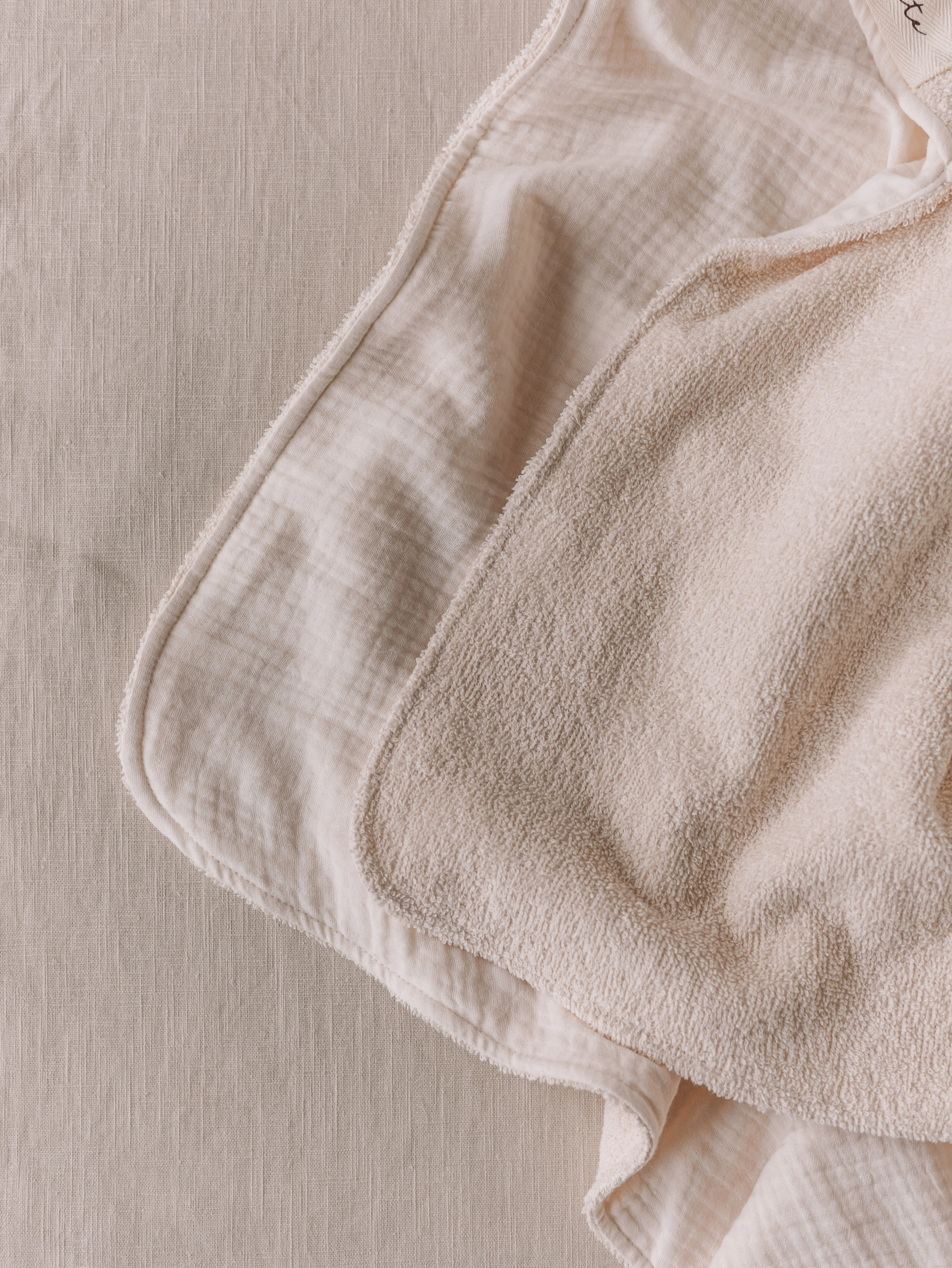 Baby Hooded towel  /  buttercream