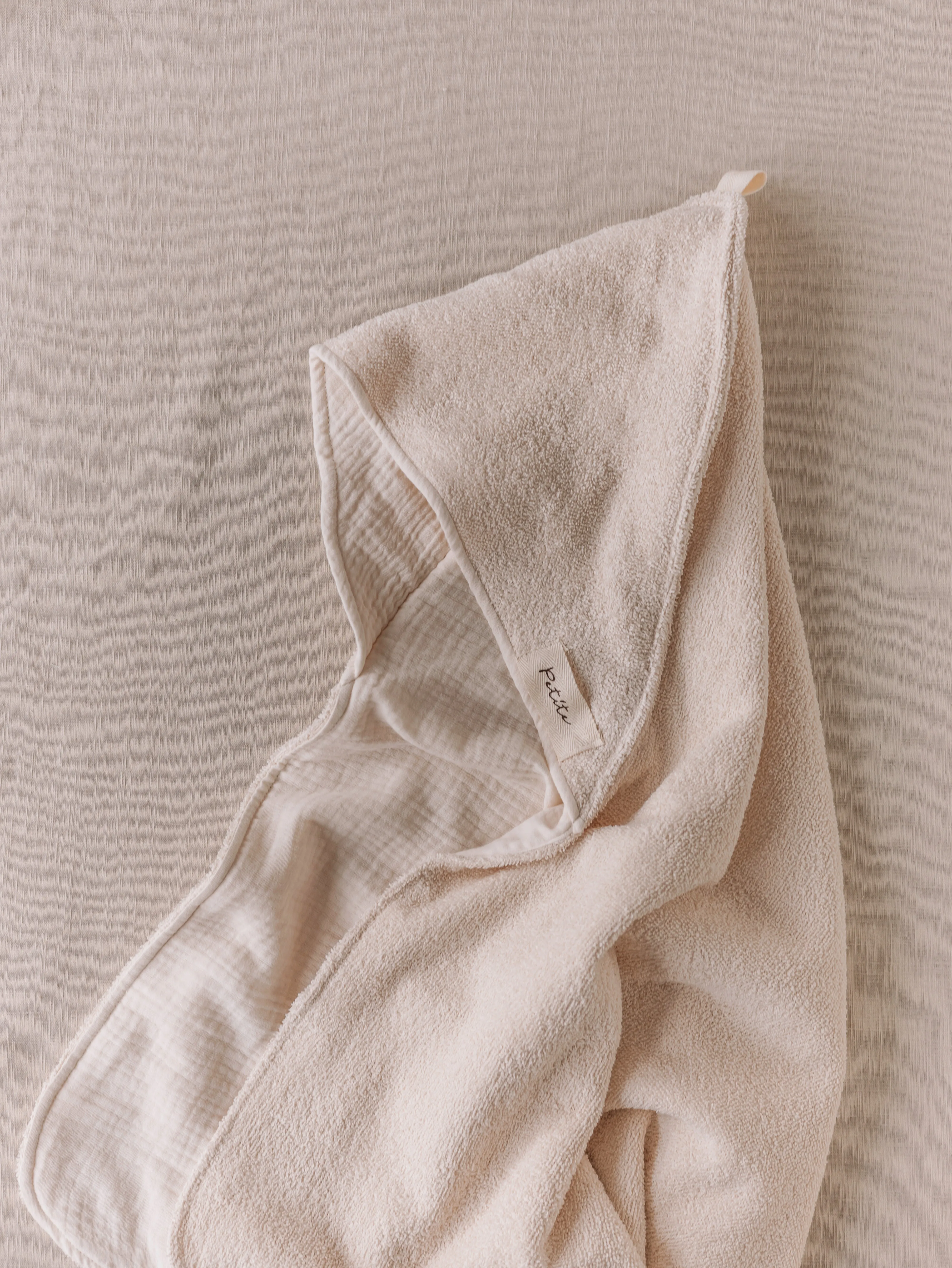 Baby Hooded towel  /  buttercream