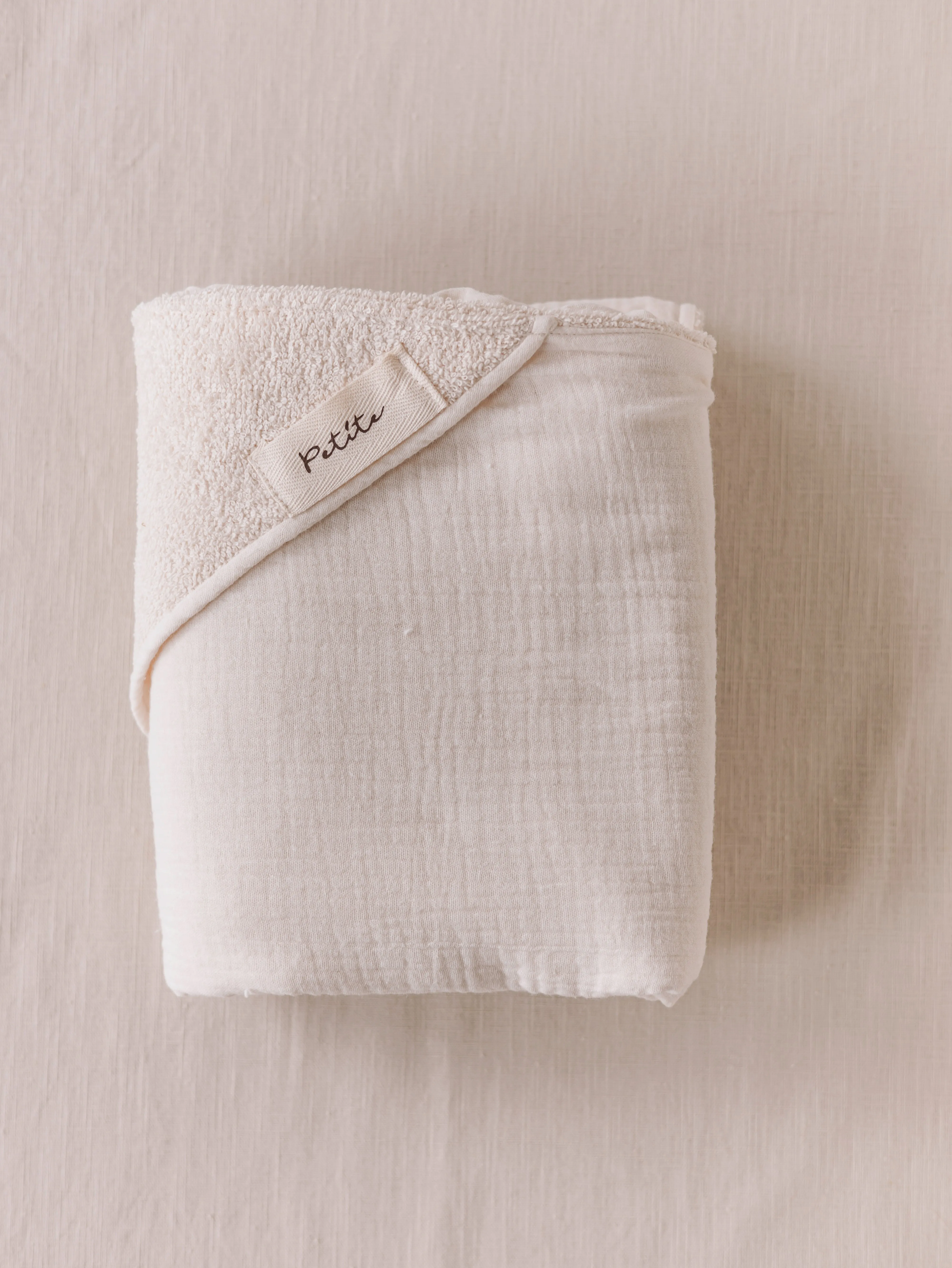Baby Hooded towel  /  buttercream