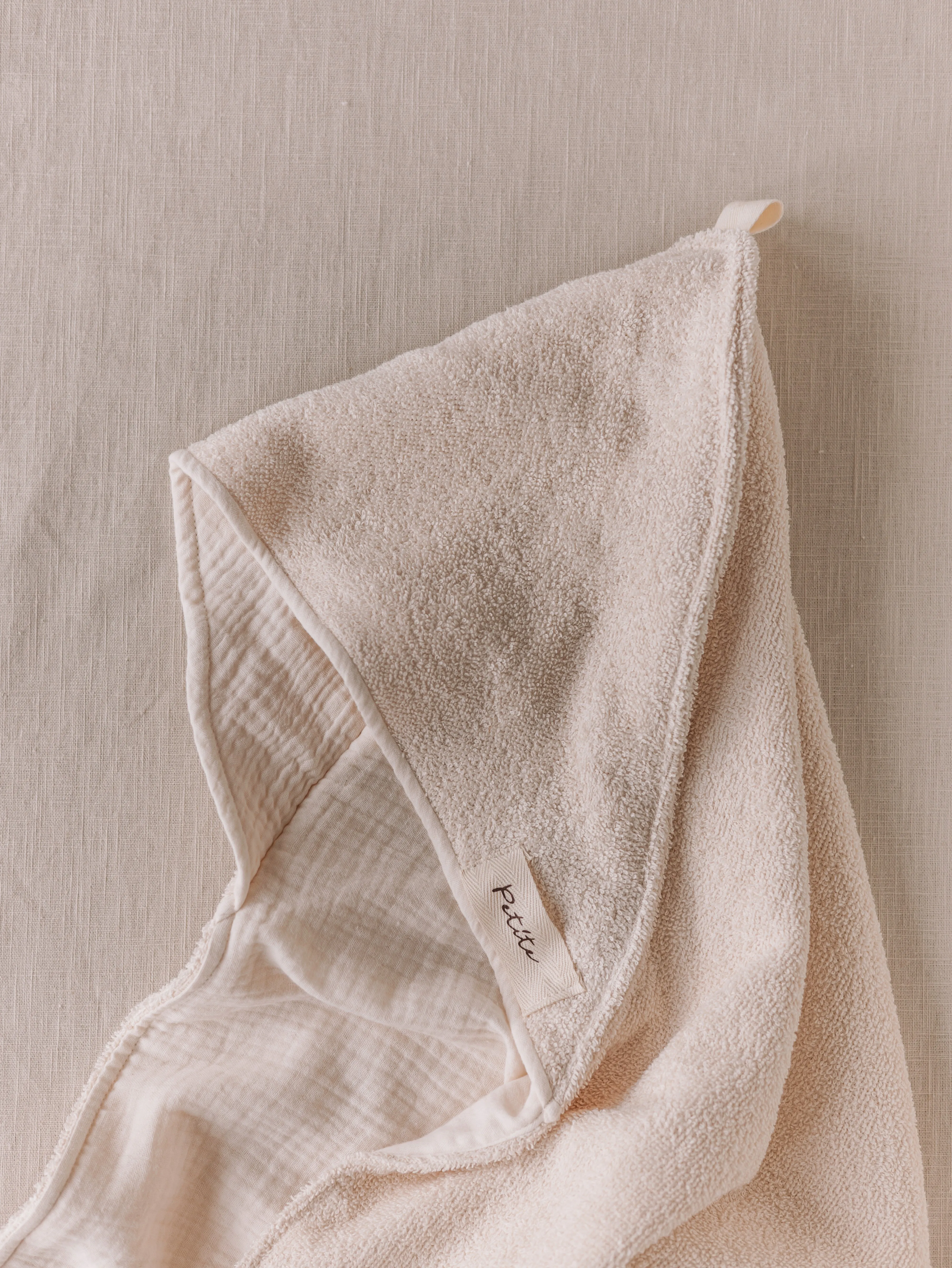 Baby Hooded towel  /  buttercream