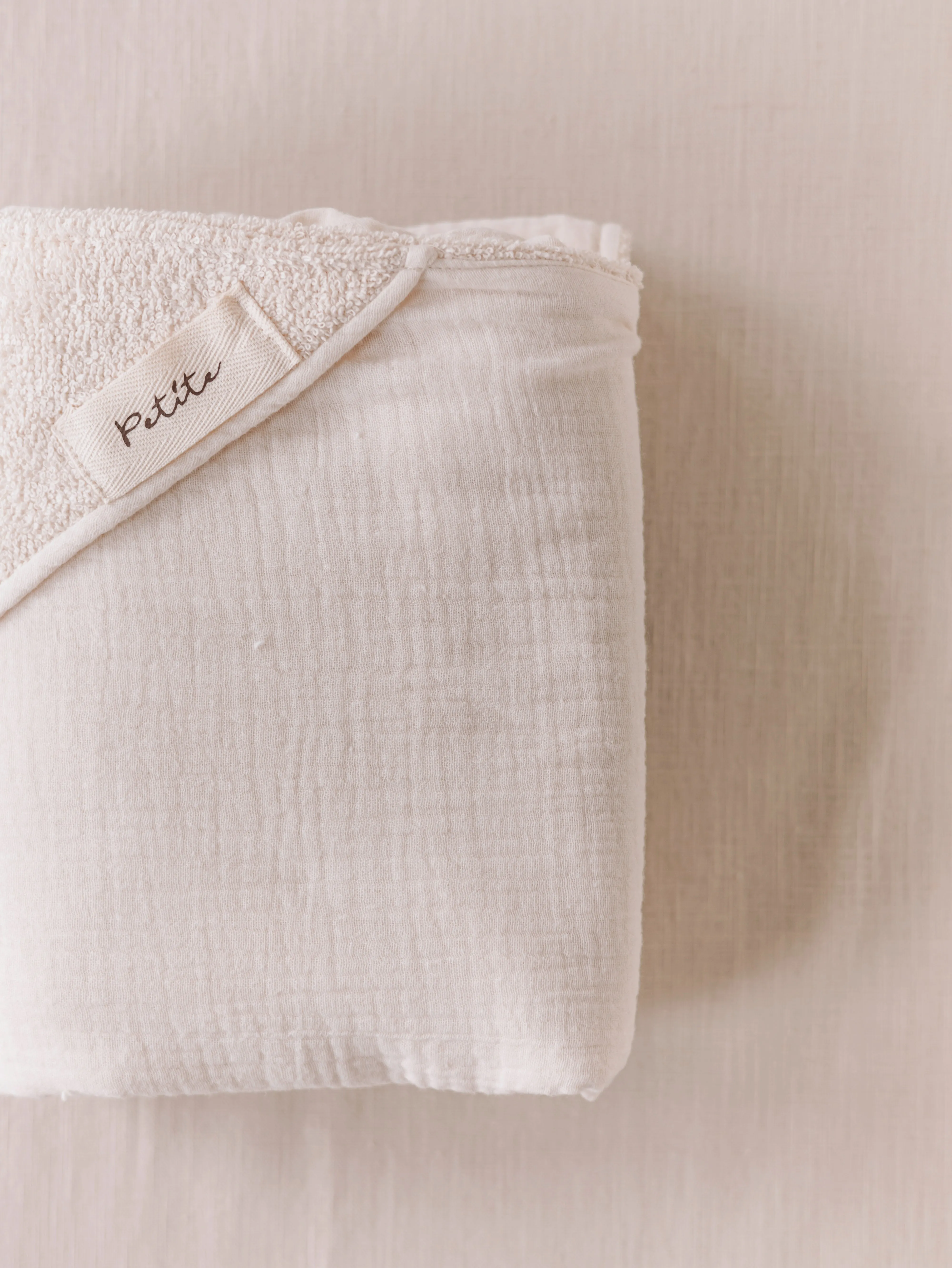 Baby Hooded towel  /  buttercream