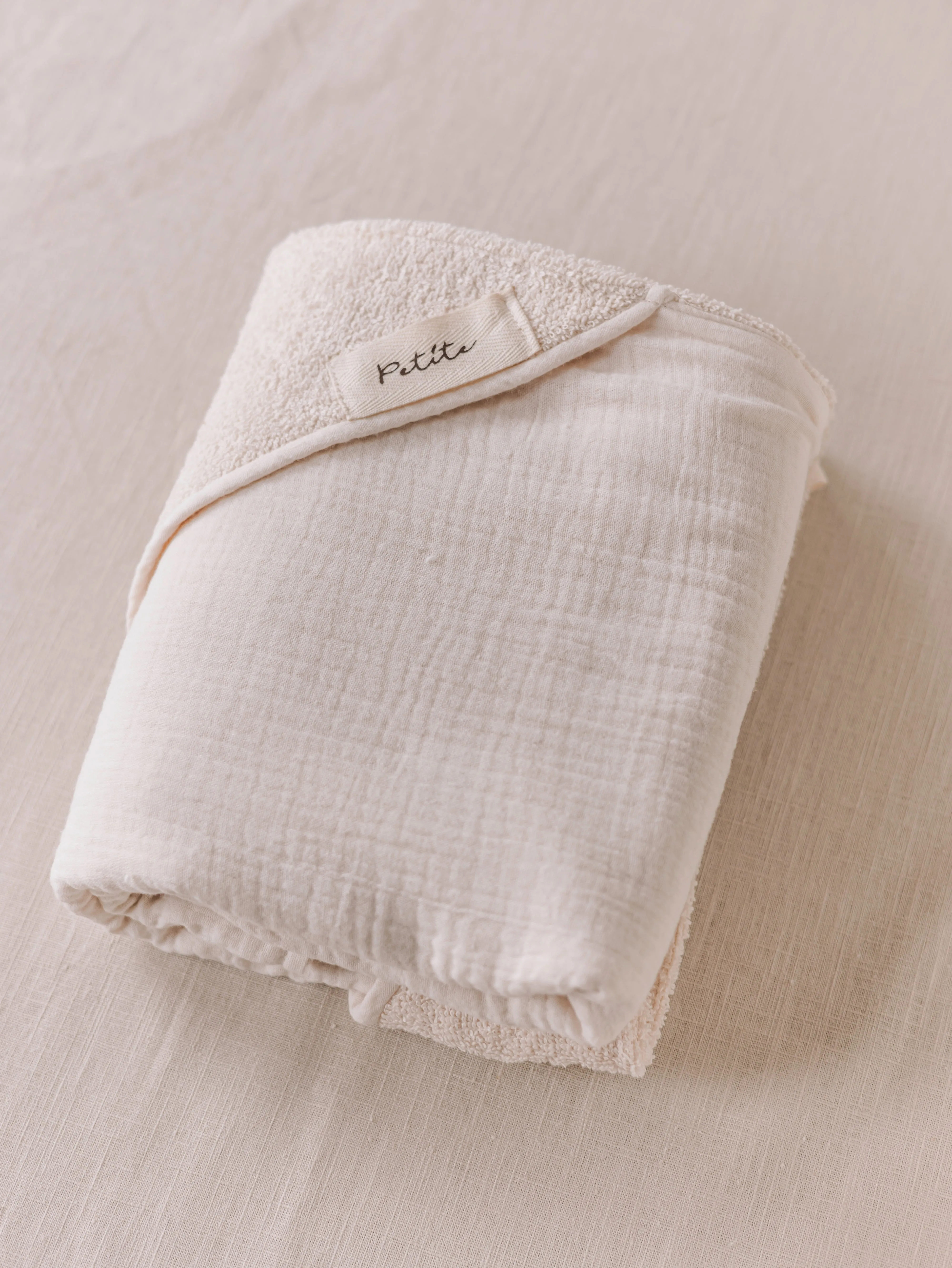 Baby Hooded towel  /  buttercream