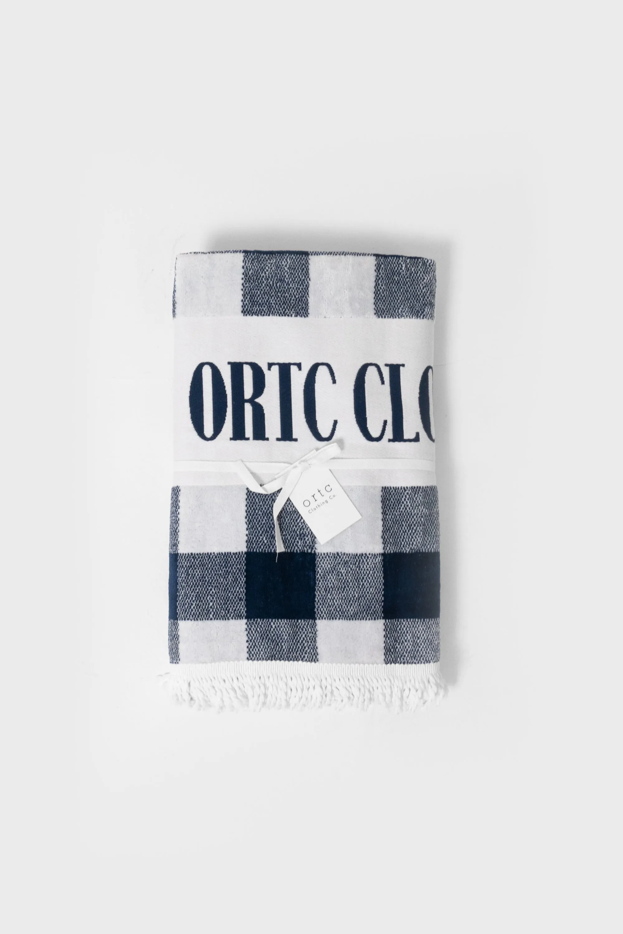 Beach Towel Navy Gingham
