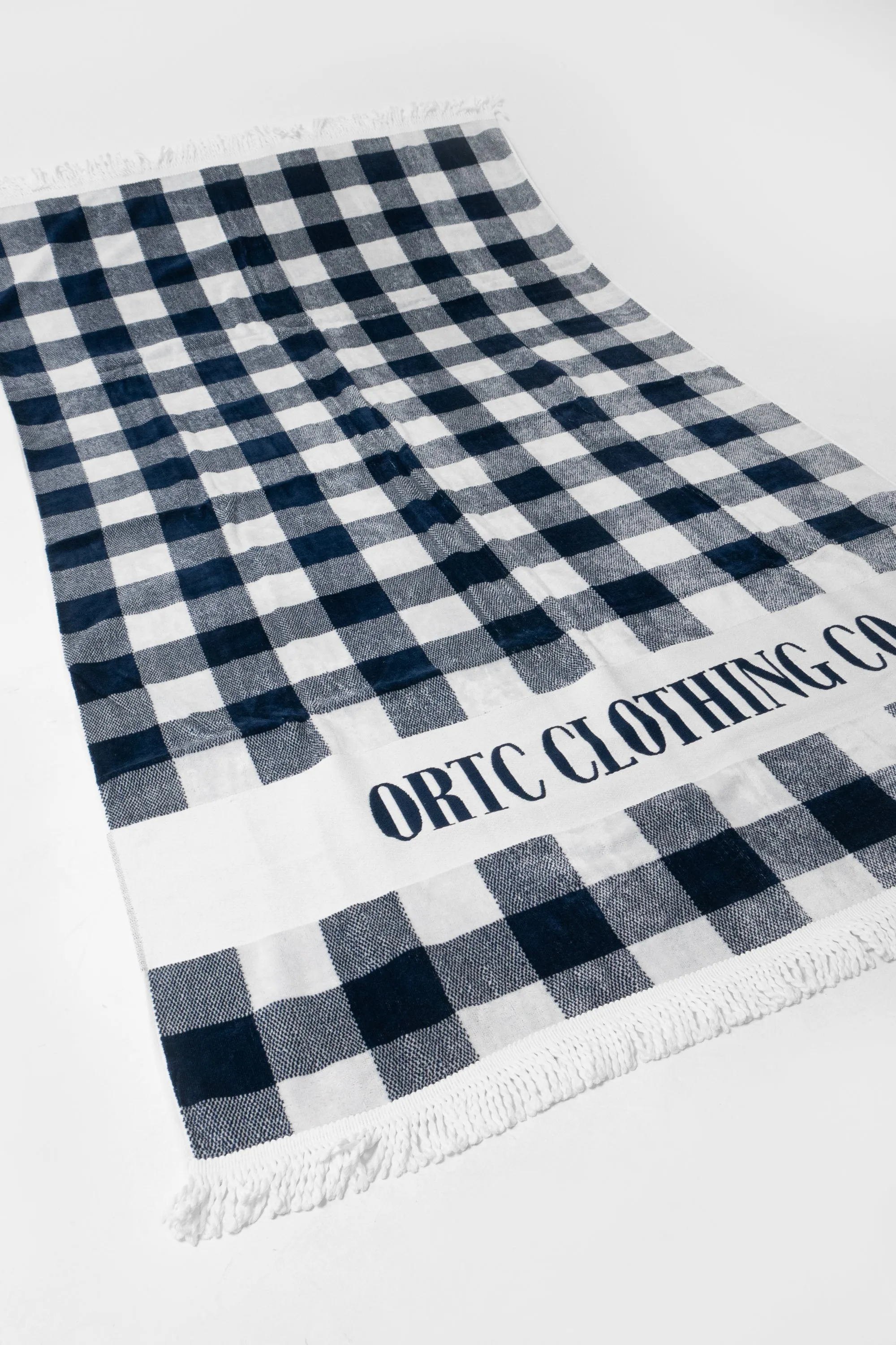 Beach Towel Navy Gingham