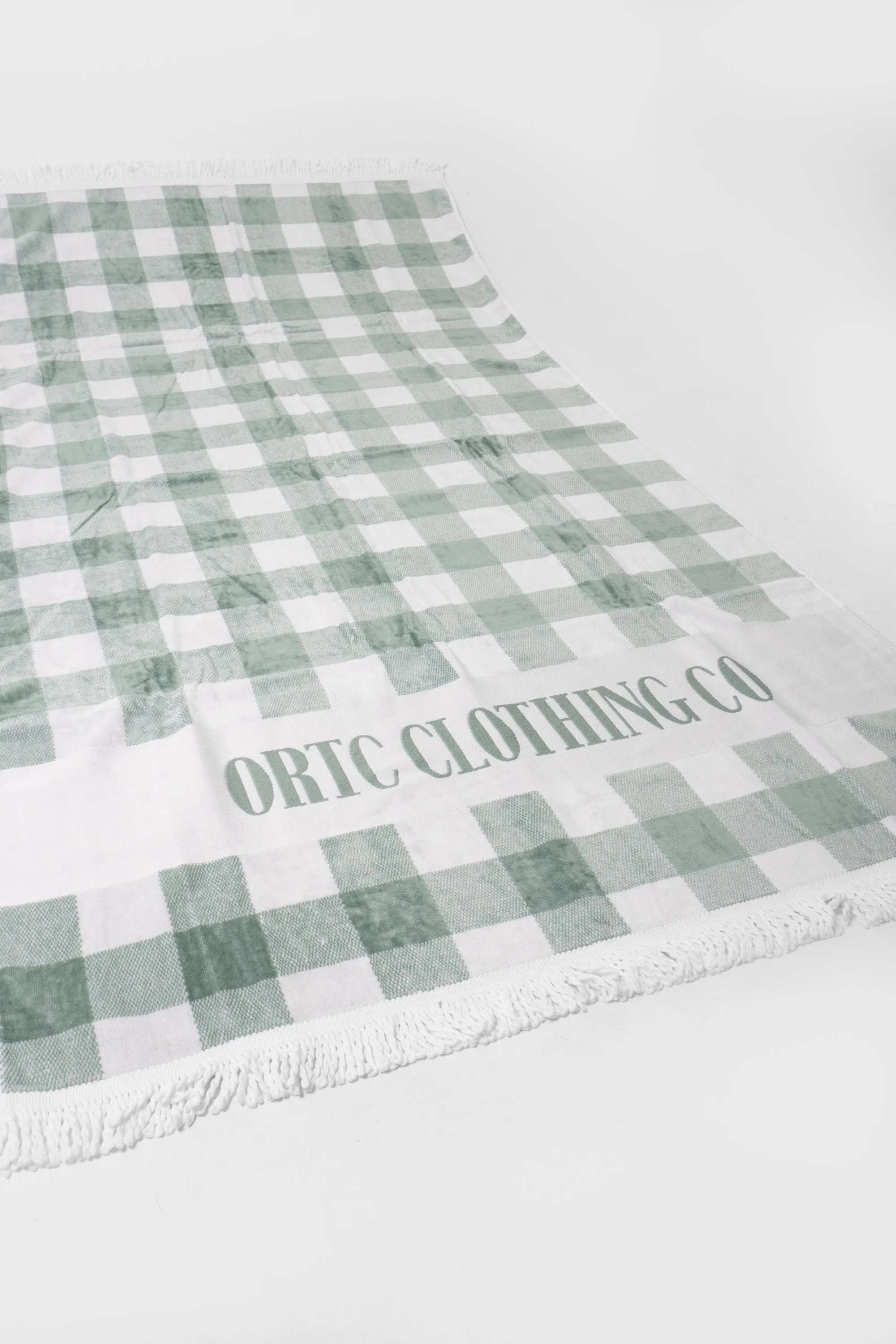 Beach Towel Olive Gingham