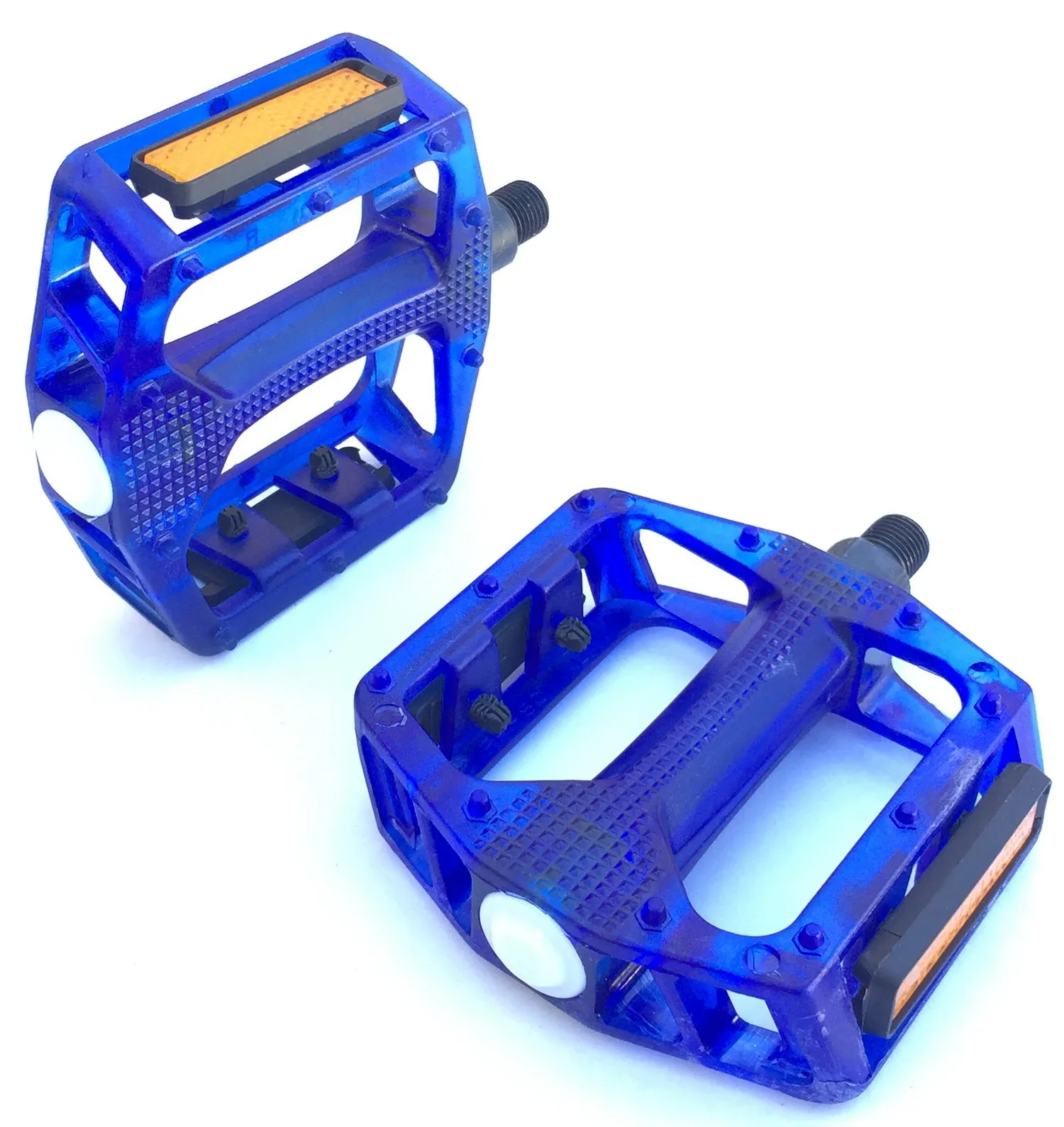 Bike Pedal Translucent Green & Blue 1/2" Axle
