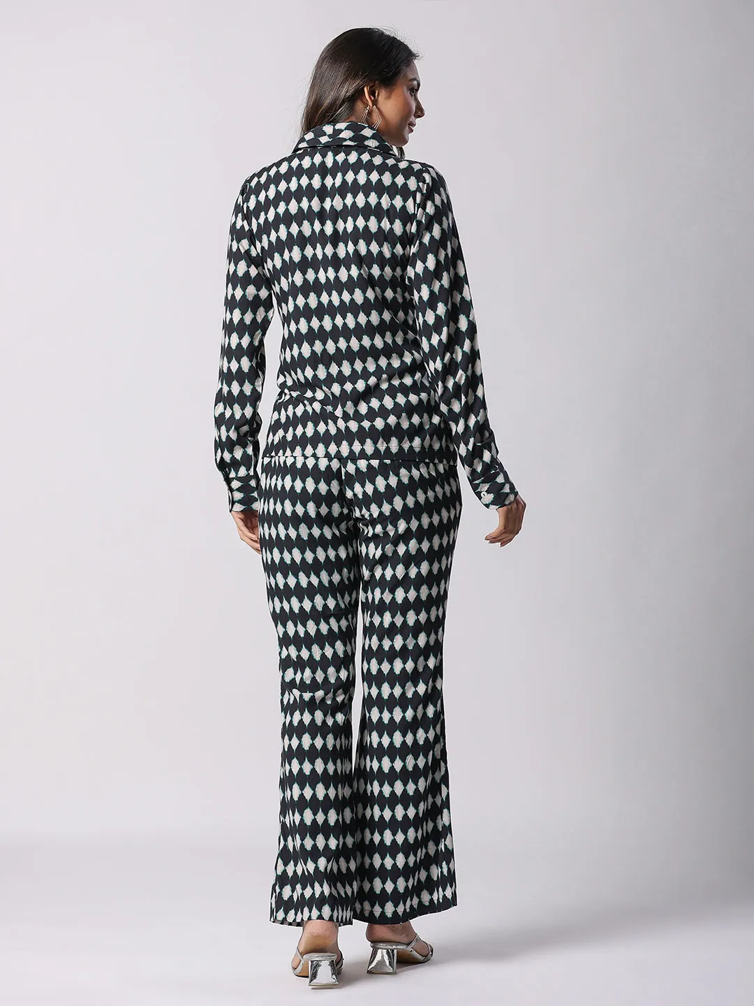 Black Classic Motifs Printed Modal Co-ord Set