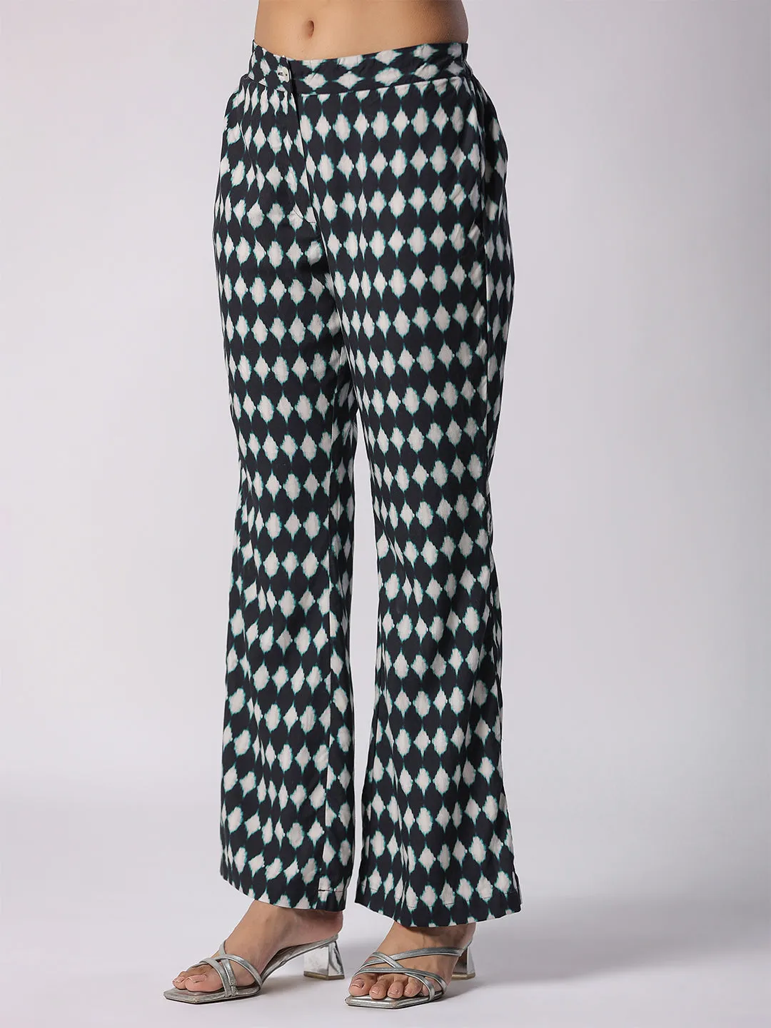 Black Classic Motifs Printed Modal Co-ord Set