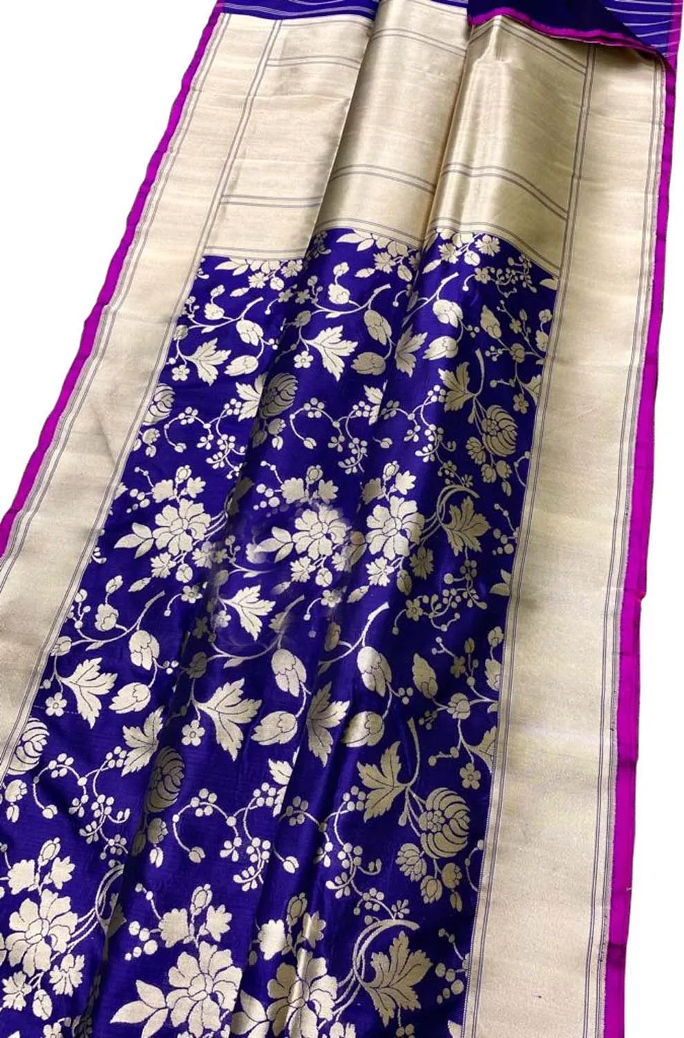 Blue Banarasi Handloom Pure Katan Silk Saree