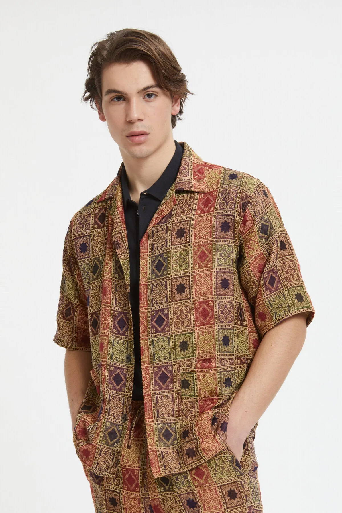 Cabana Shirt Poly India Jacquard