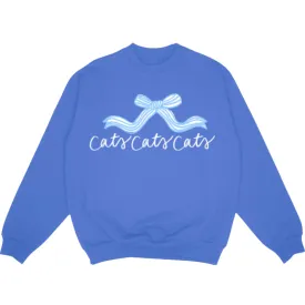 CATS BOW CREWNECK IN ROYAL