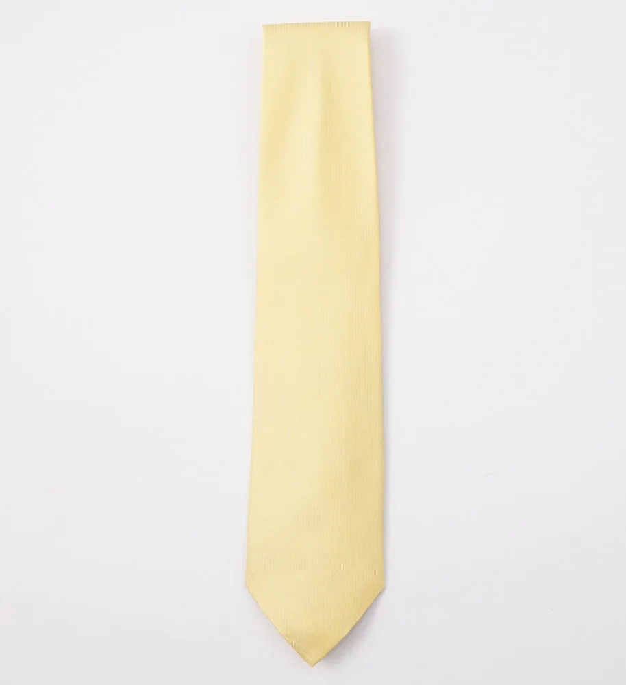 Cesare Attolini Light Yellow Twill Silk Tie