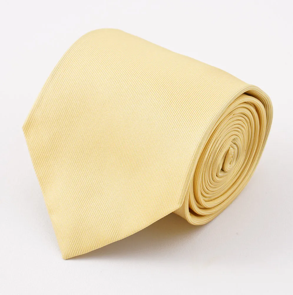 Cesare Attolini Light Yellow Twill Silk Tie
