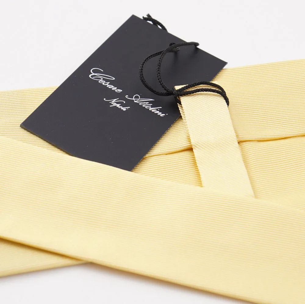 Cesare Attolini Light Yellow Twill Silk Tie