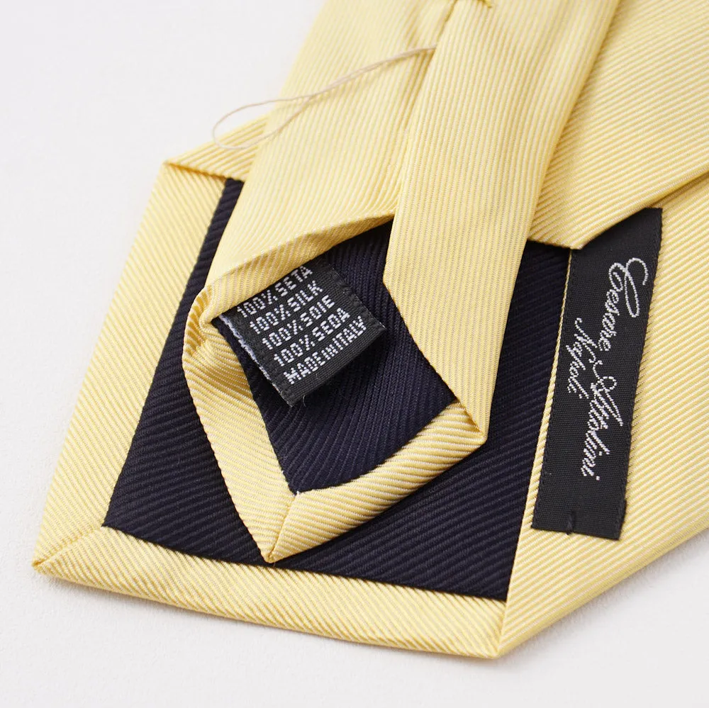 Cesare Attolini Light Yellow Twill Silk Tie