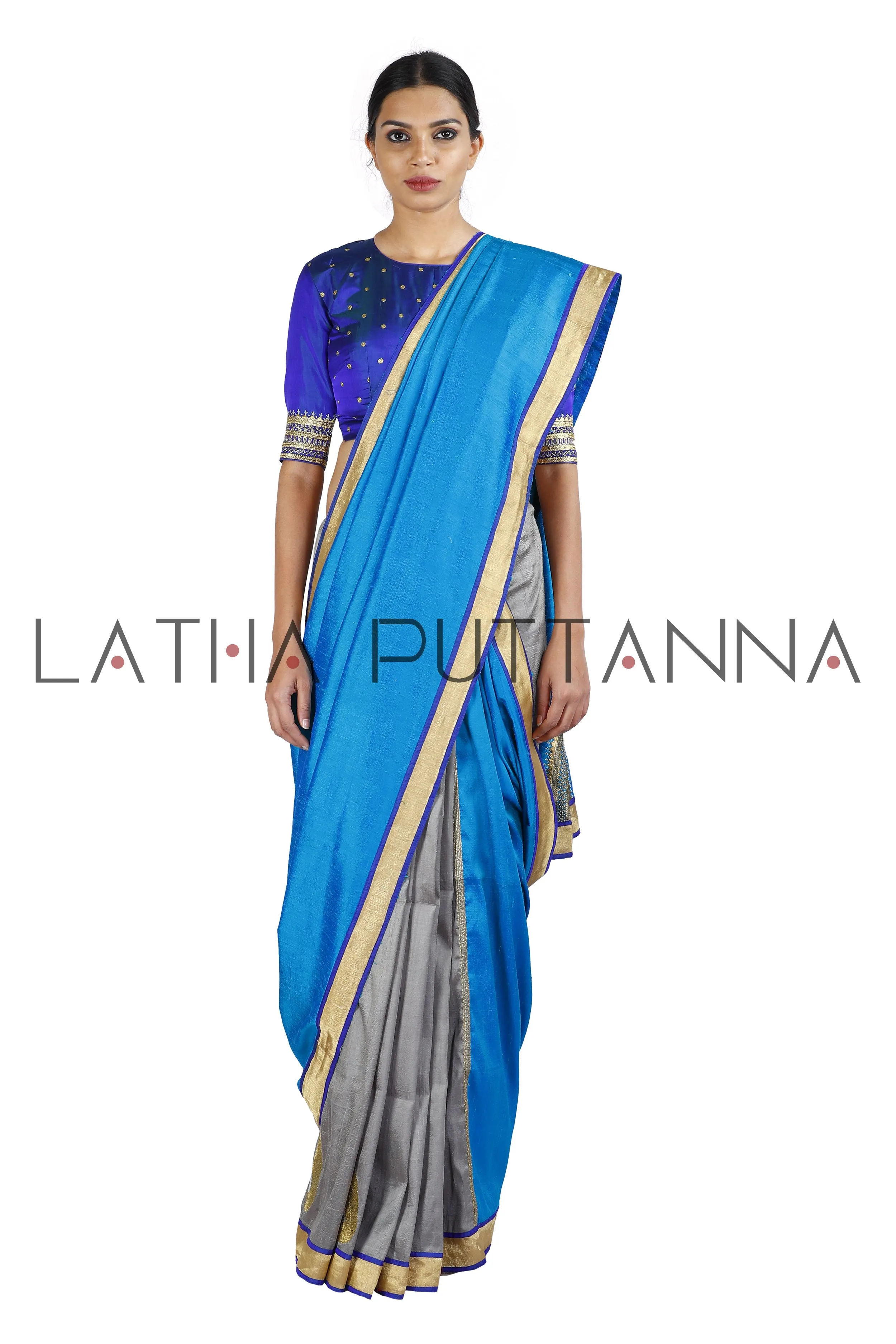 Chandrika - Two Colour Half and Half Silk Saree