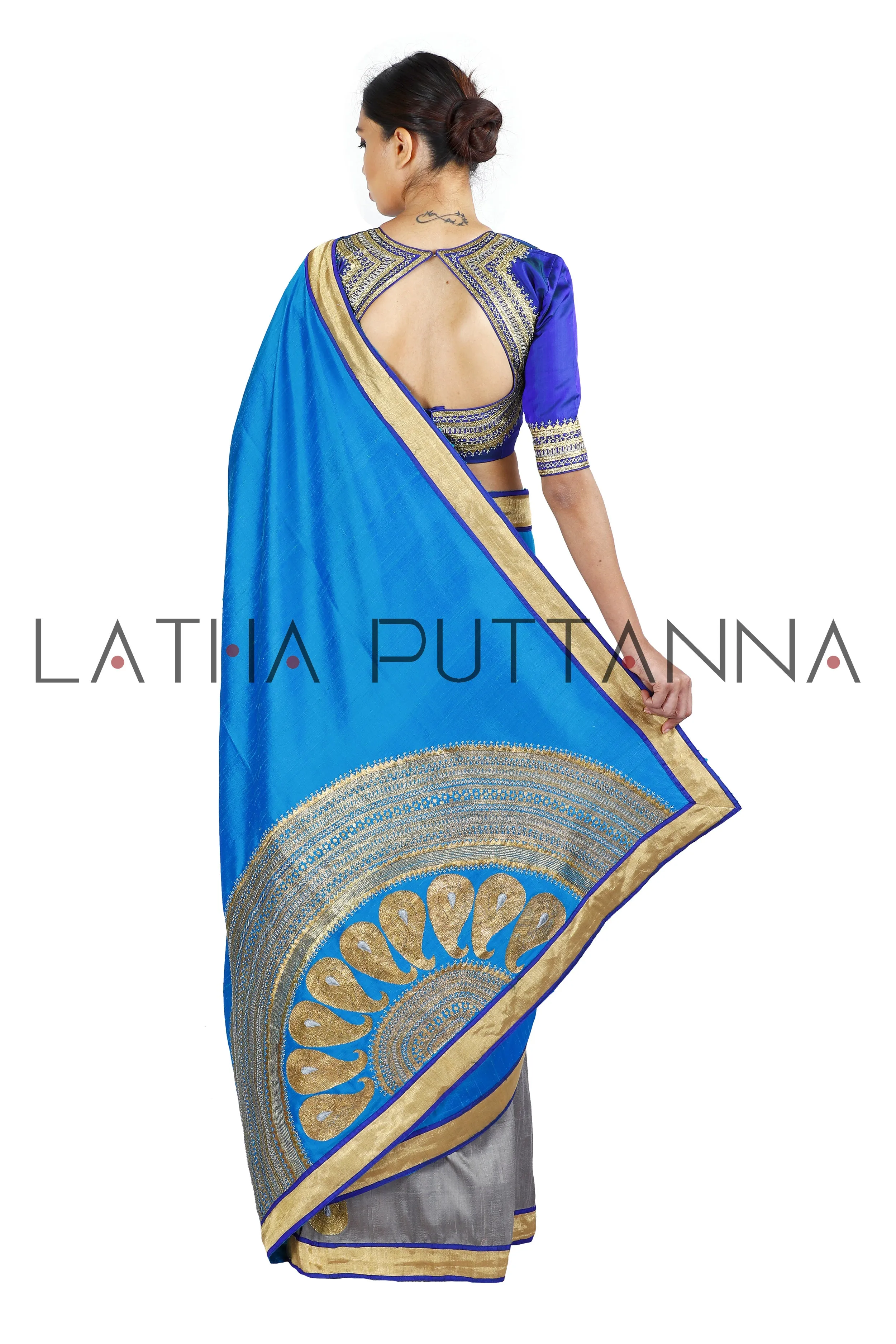 Chandrika - Two Colour Half and Half Silk Saree