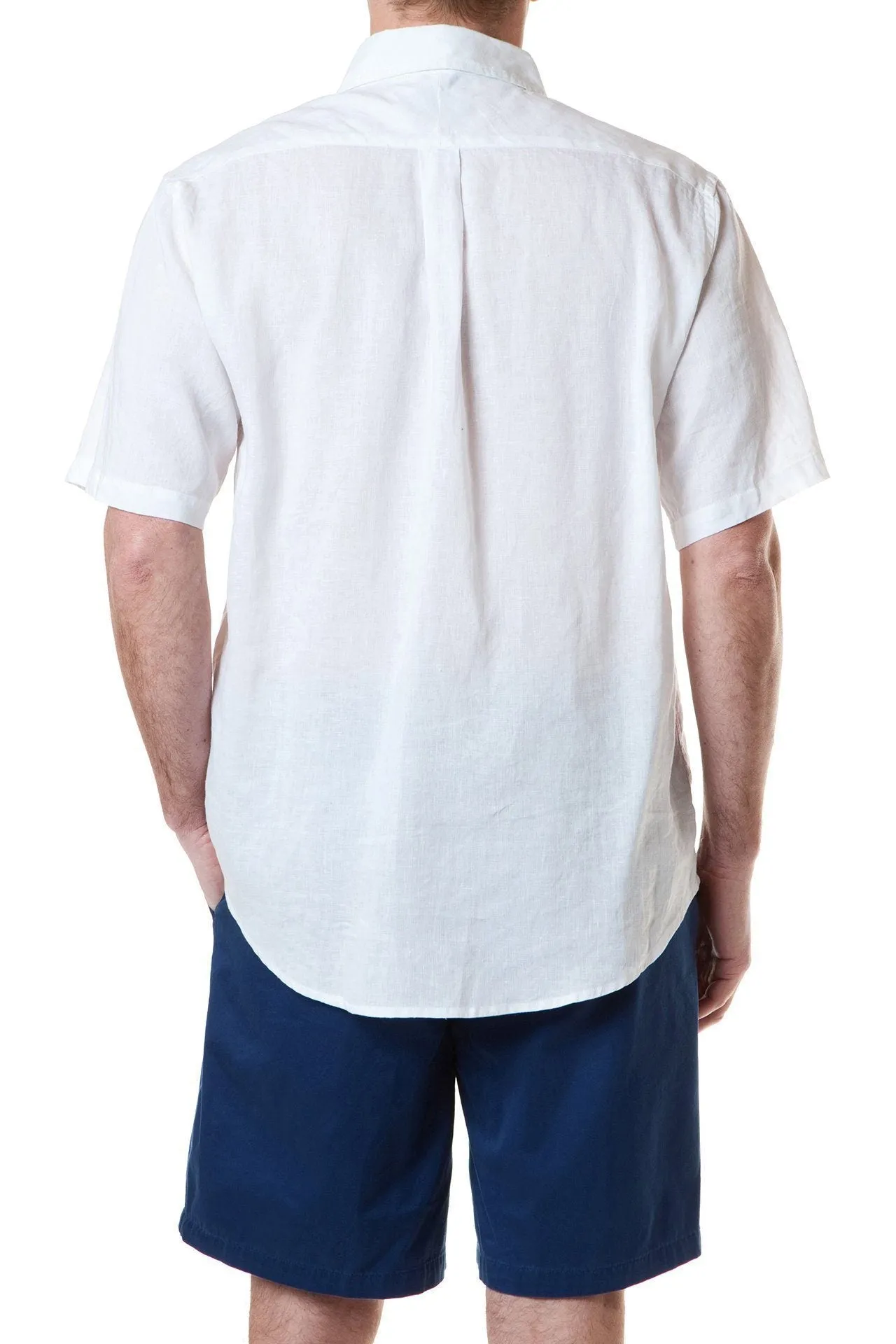Chase Short Sleeve Shirt White Linen