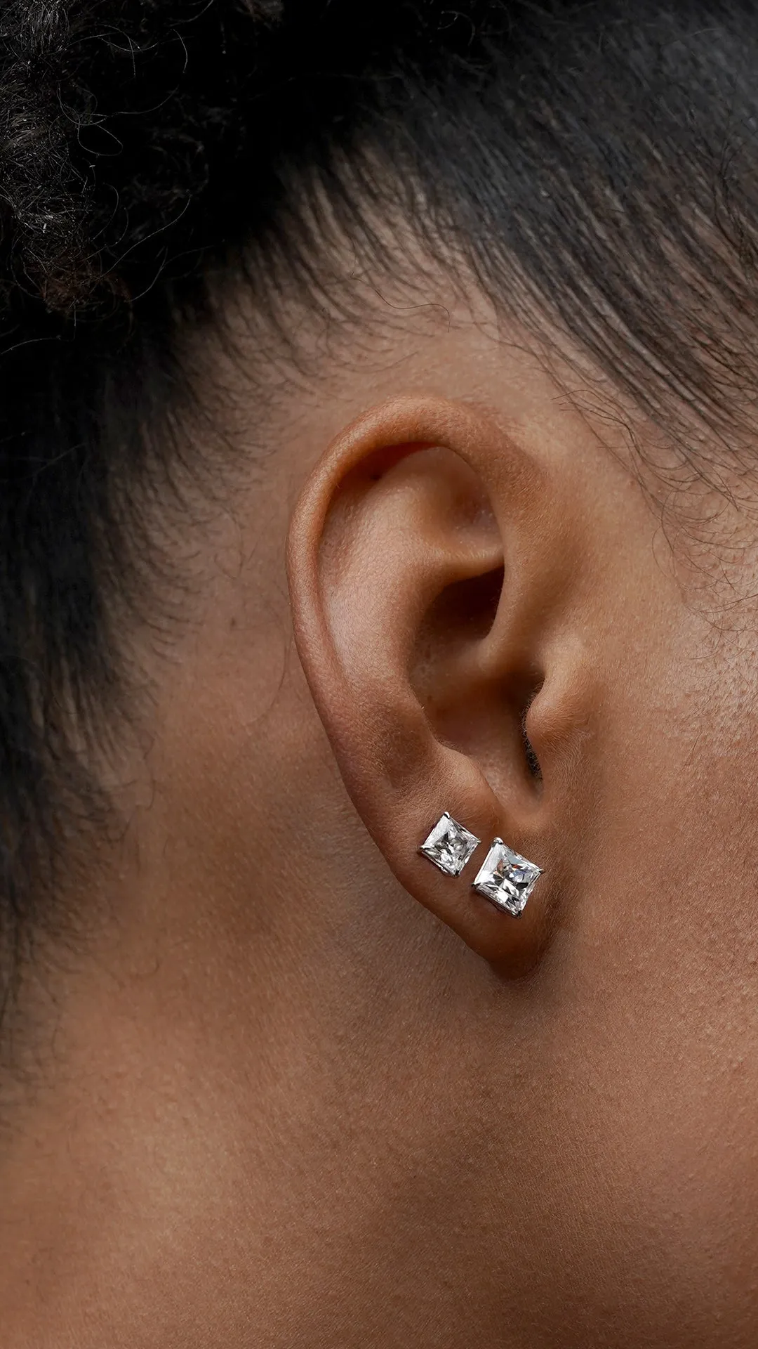 Chester Princess Studs White Gold